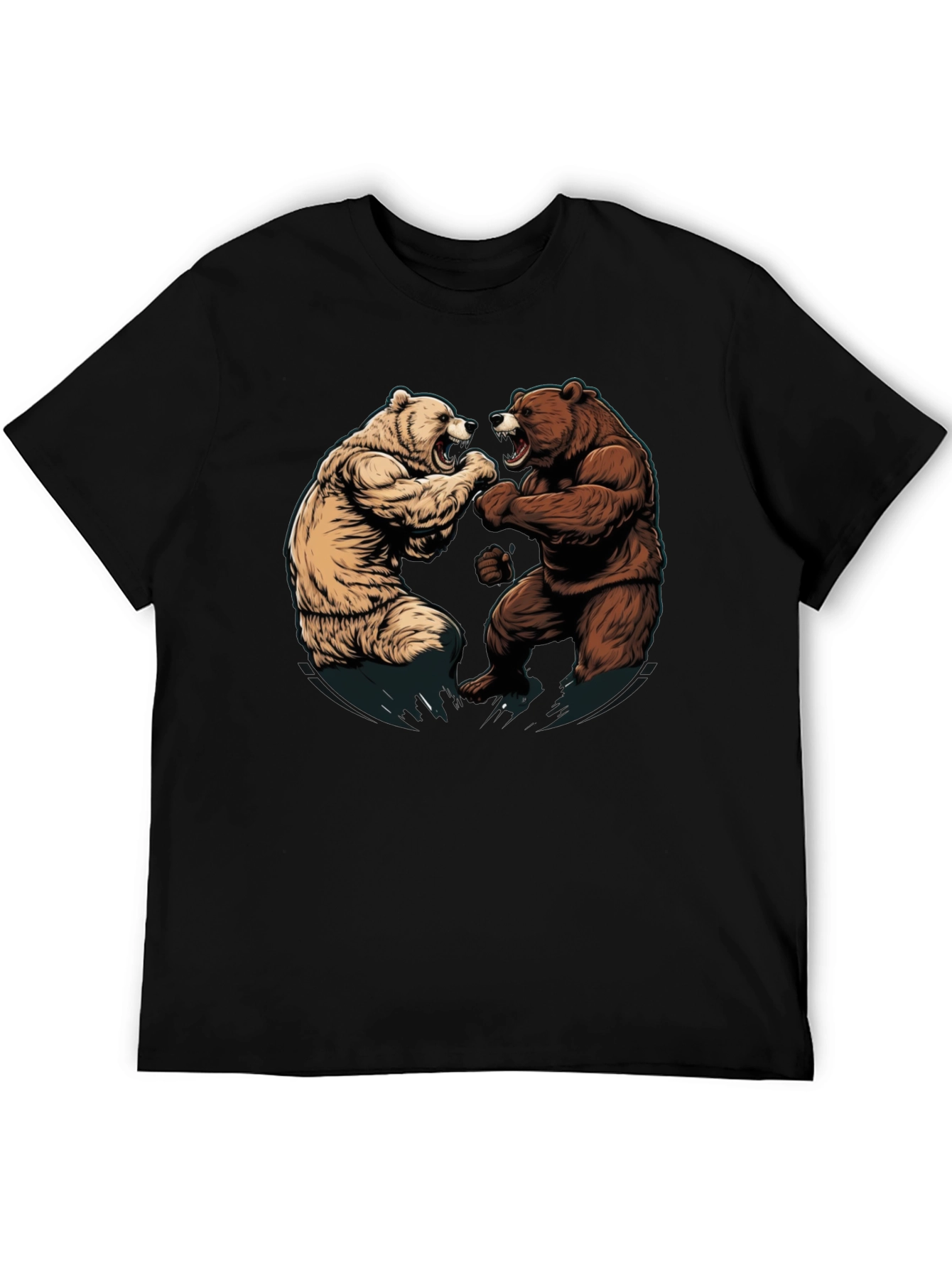 Fighting Bears Graphic Tee - Black