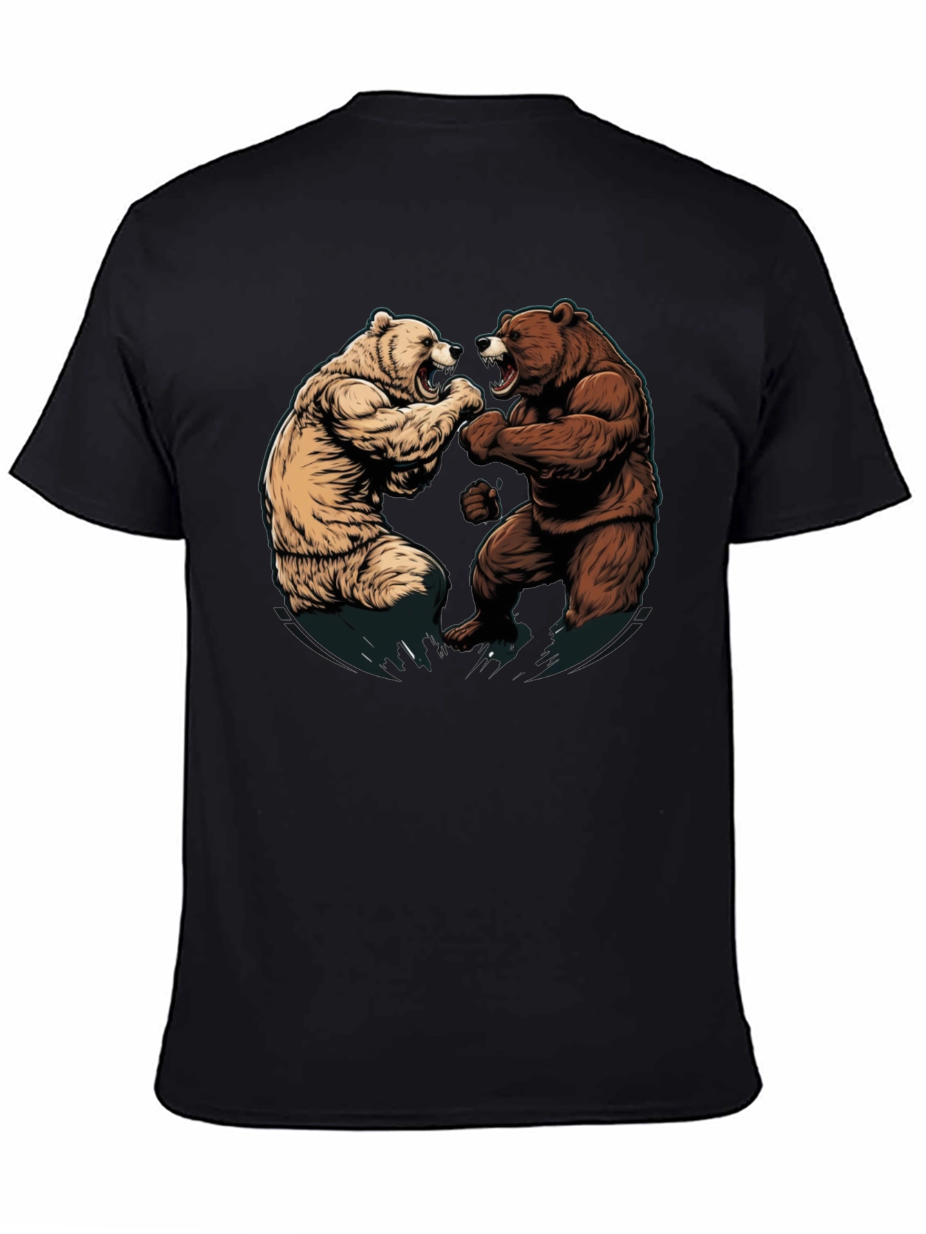 Fighting Bears Graphic Tee - Black