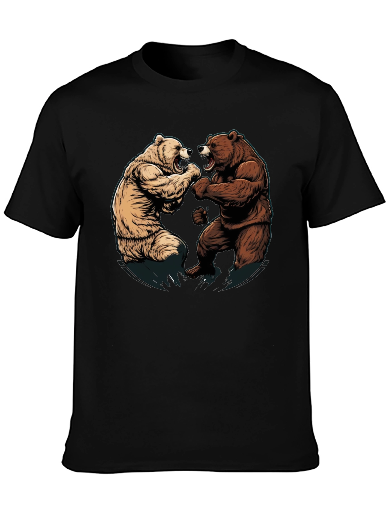 Fighting Bears Graphic Tee - Black