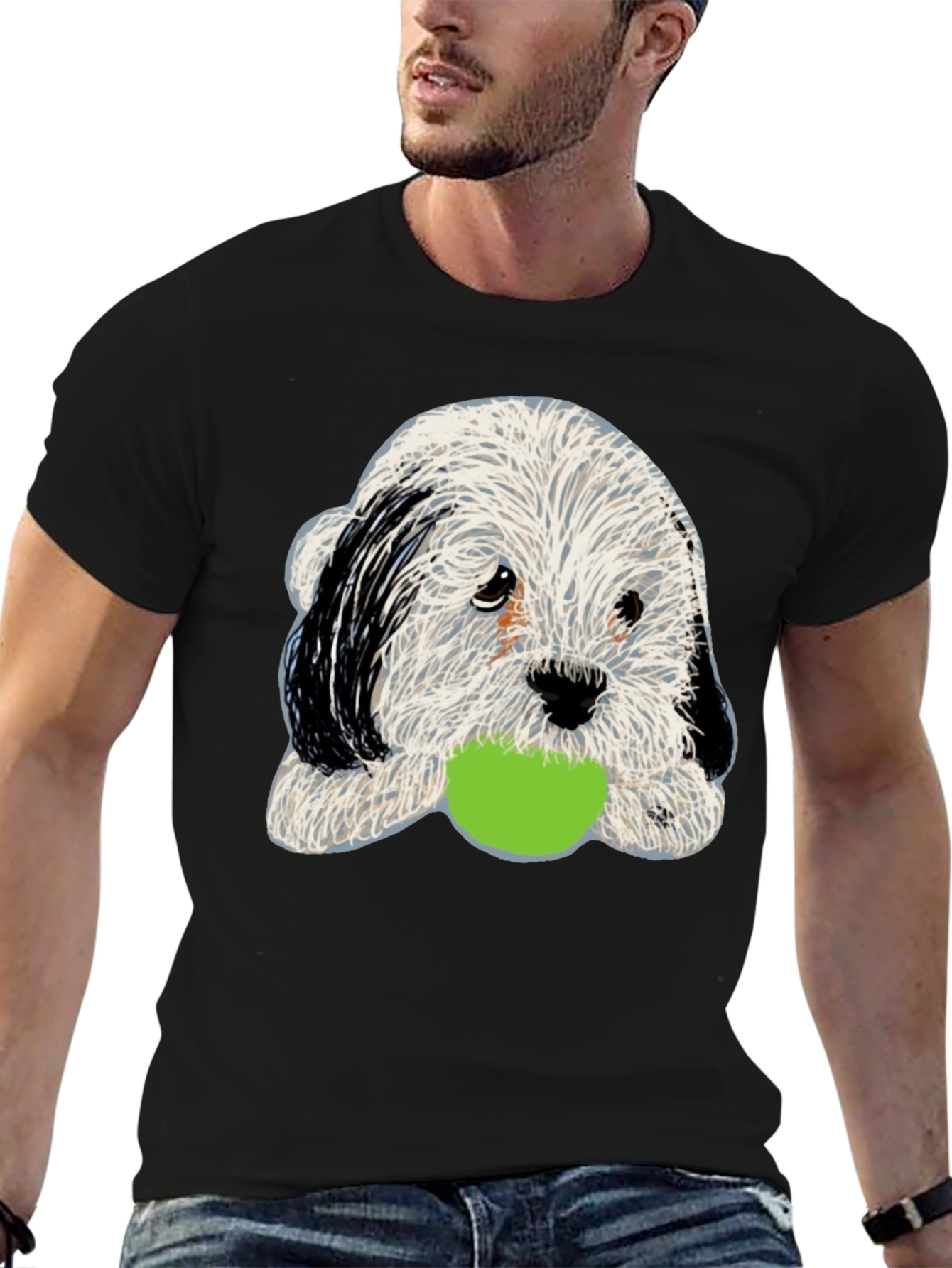 Cute Dog with Ball Graphic Tee