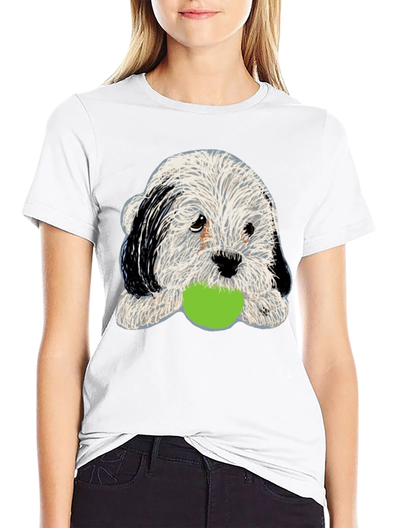 Cute Dog with Ball Graphic Tee