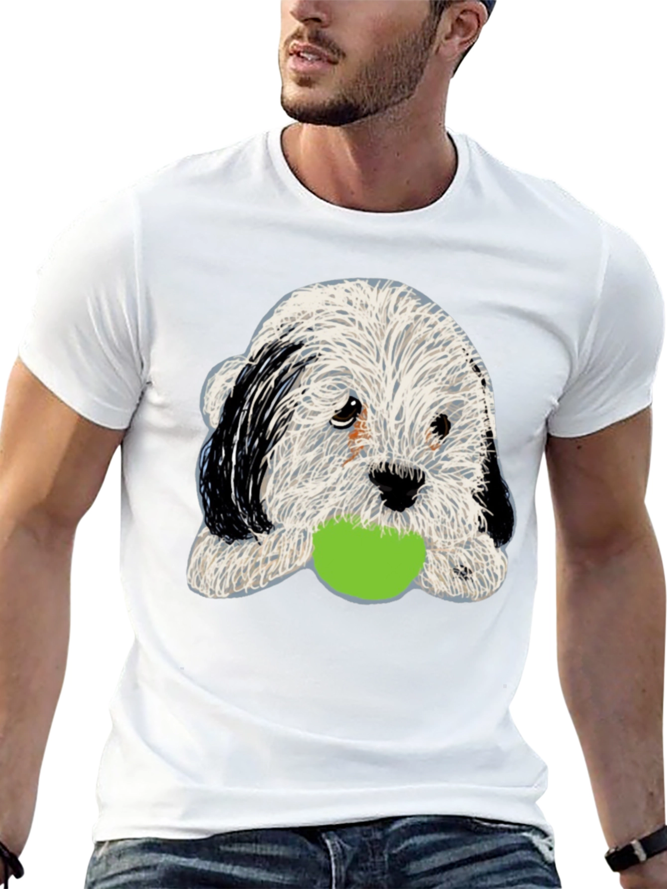Cute Dog with Ball Graphic Tee