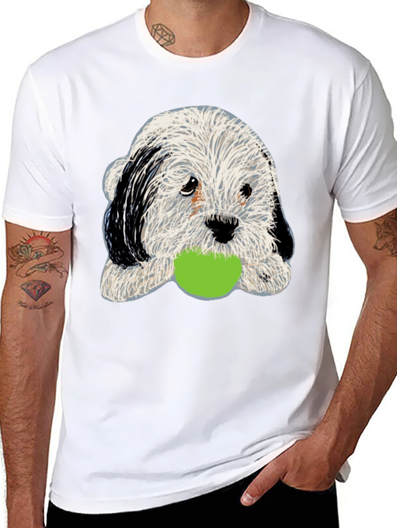 Cute Dog with Ball Graphic Tee