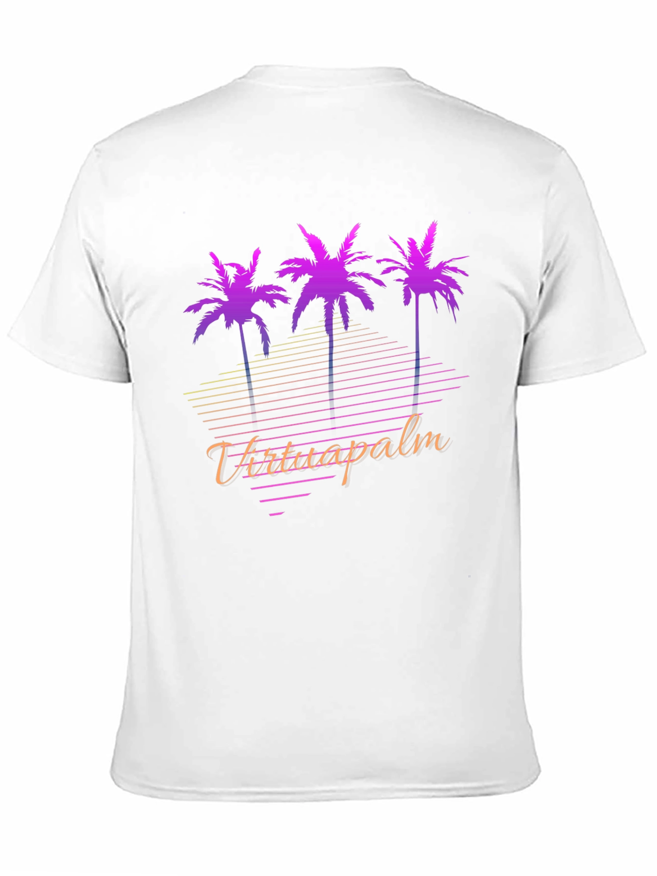VirtuaPalm Black Graphic Tee - Retro Palm Tree Design