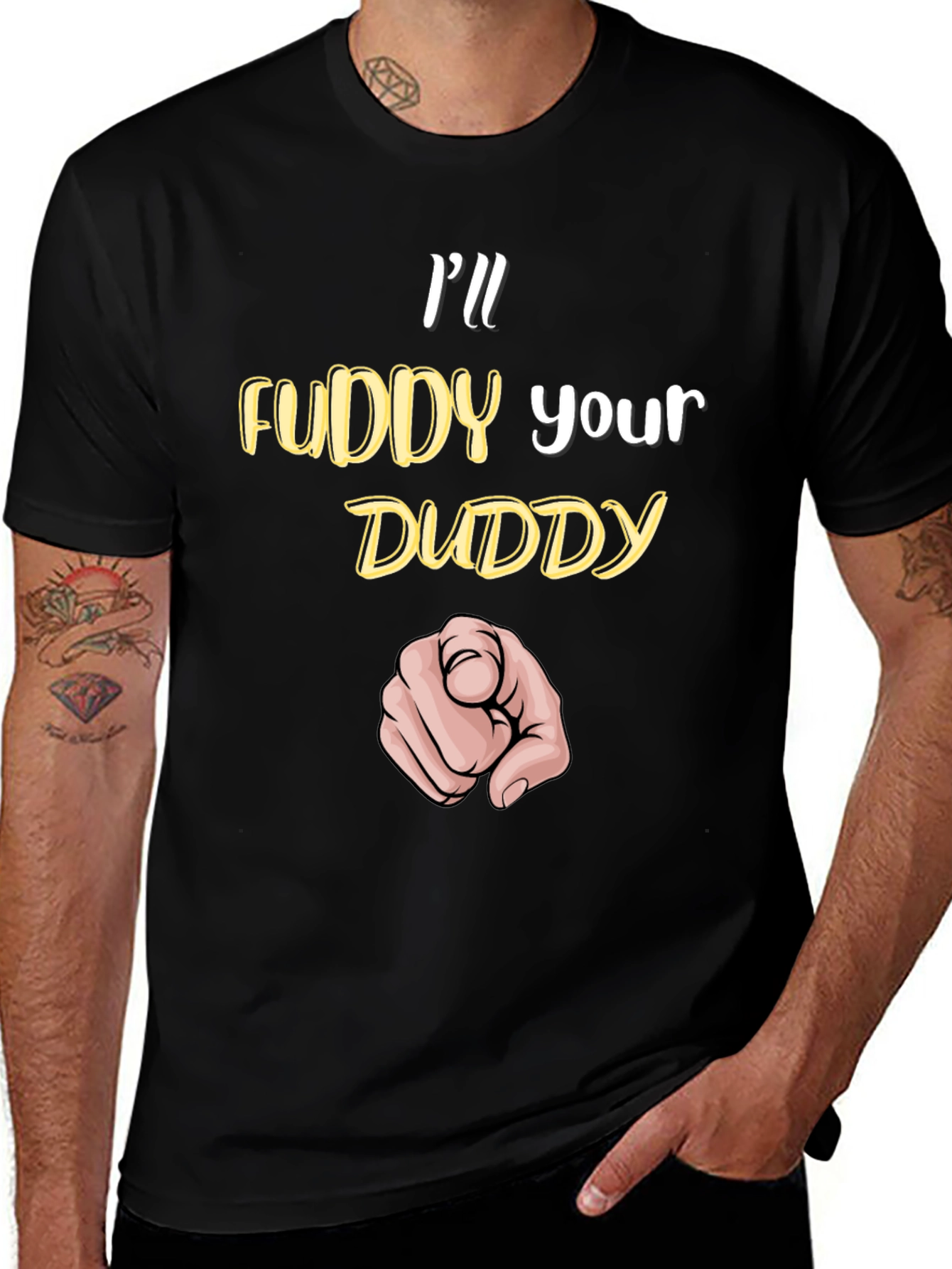 Ill Fuddy Your Duddy Black Graphic T-Shirt