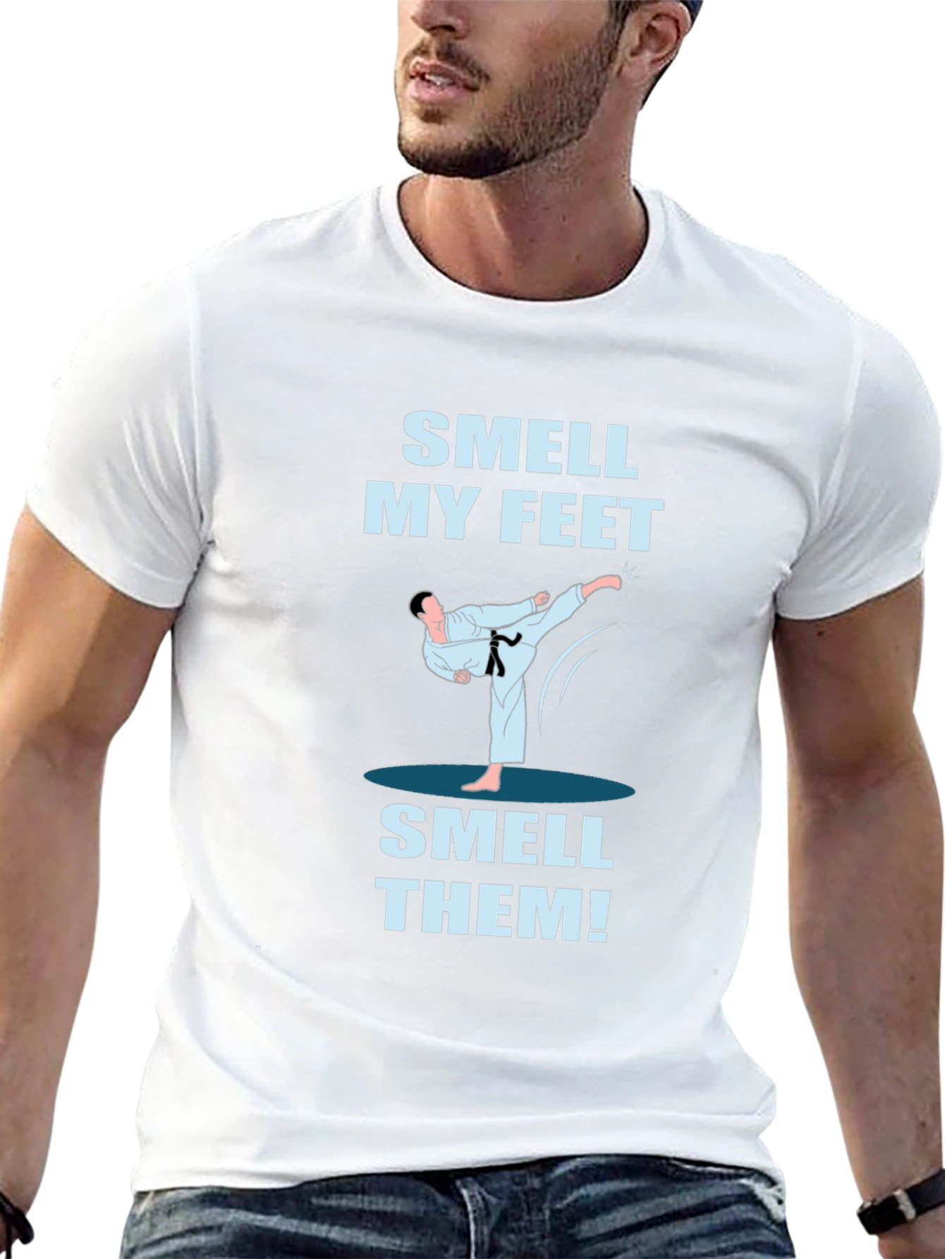 Smell My Feet T-Shirt - Karate Kick Funny Tee