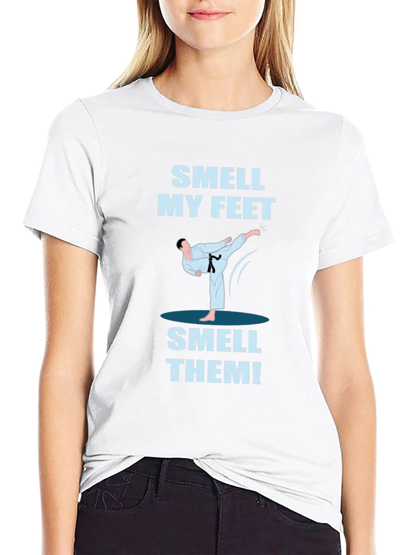 Smell My Feet T-Shirt - Karate Kick Funny Tee