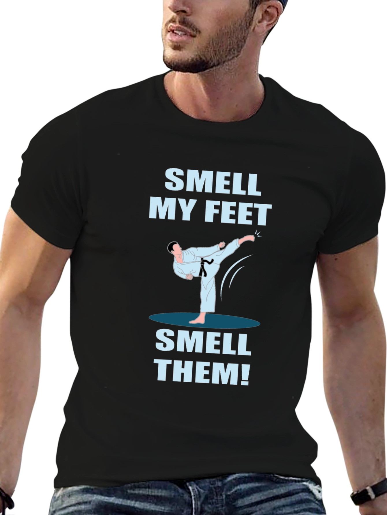 Smell My Feet T-Shirt - Karate Kick Funny Tee