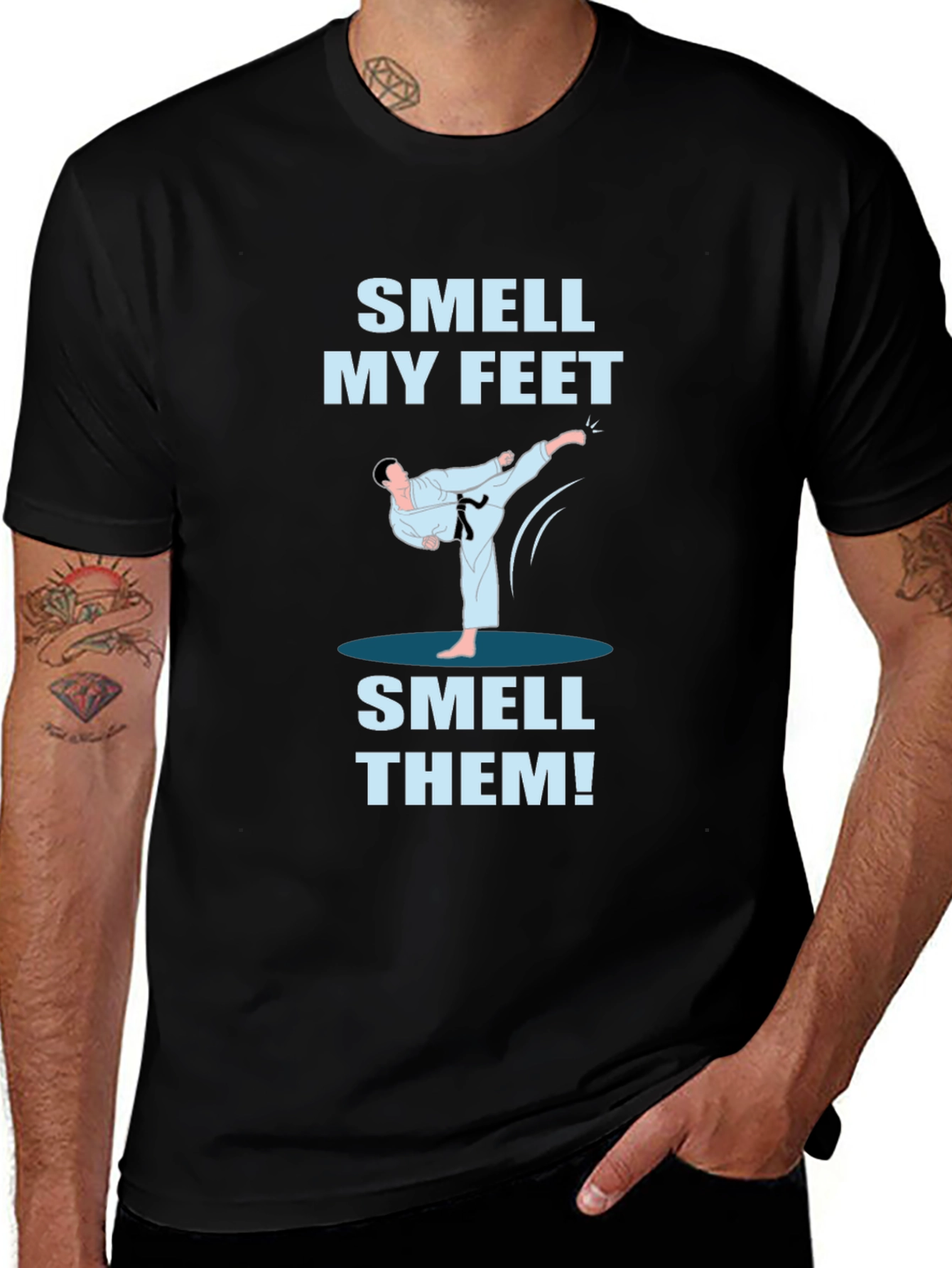 Smell My Feet T-Shirt - Karate Kick Funny Tee