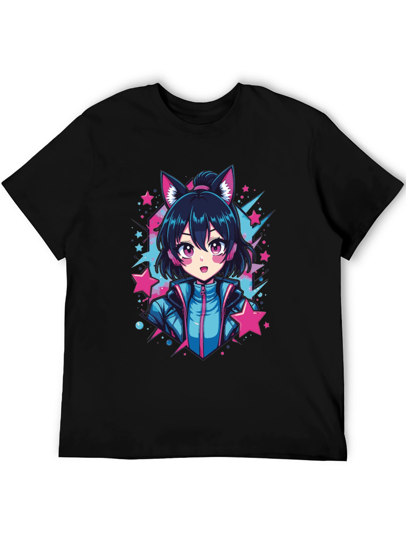 Anime Neko Girl Graphic T-Shirt