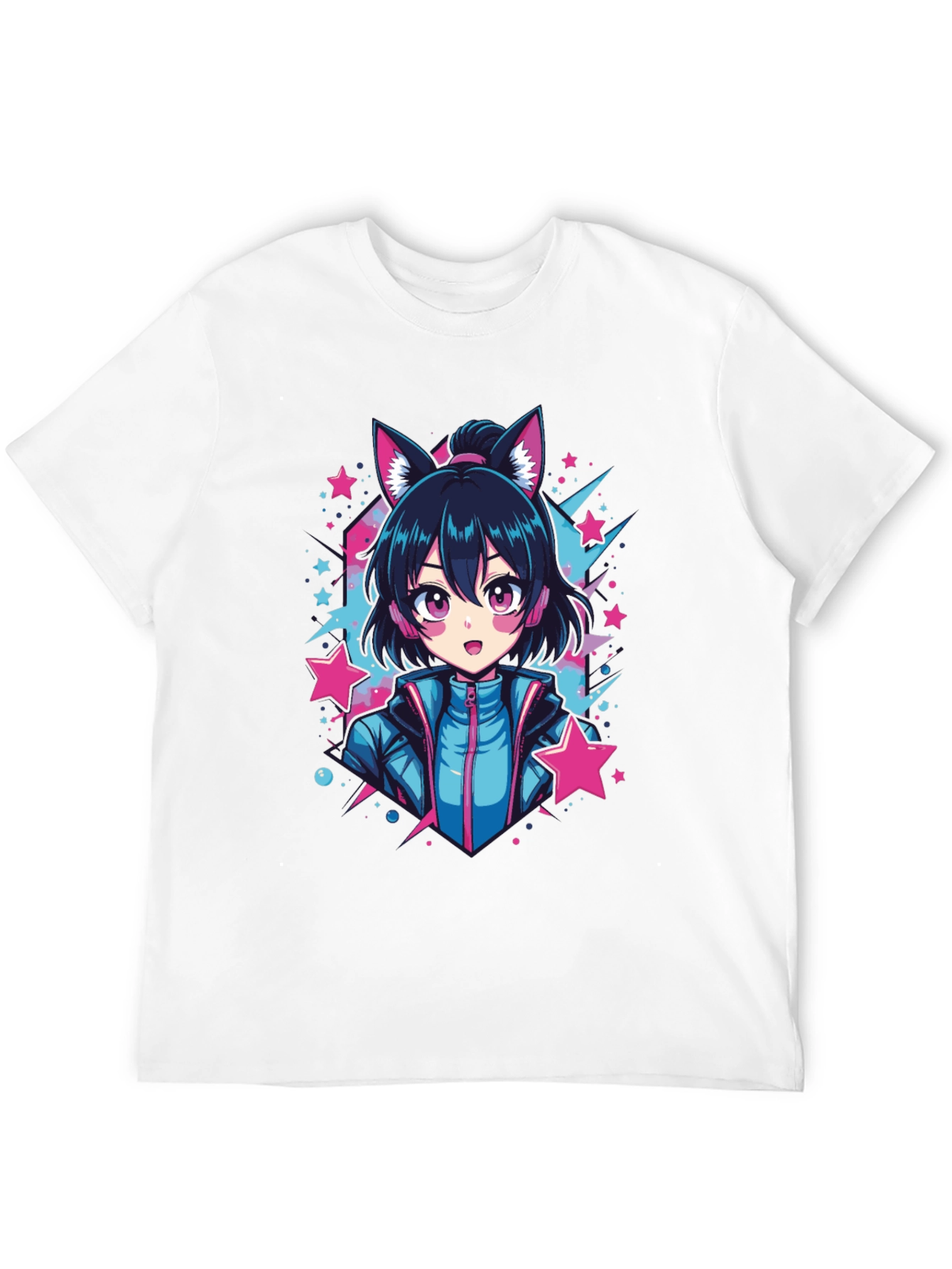 Anime Neko Girl Graphic T-Shirt
