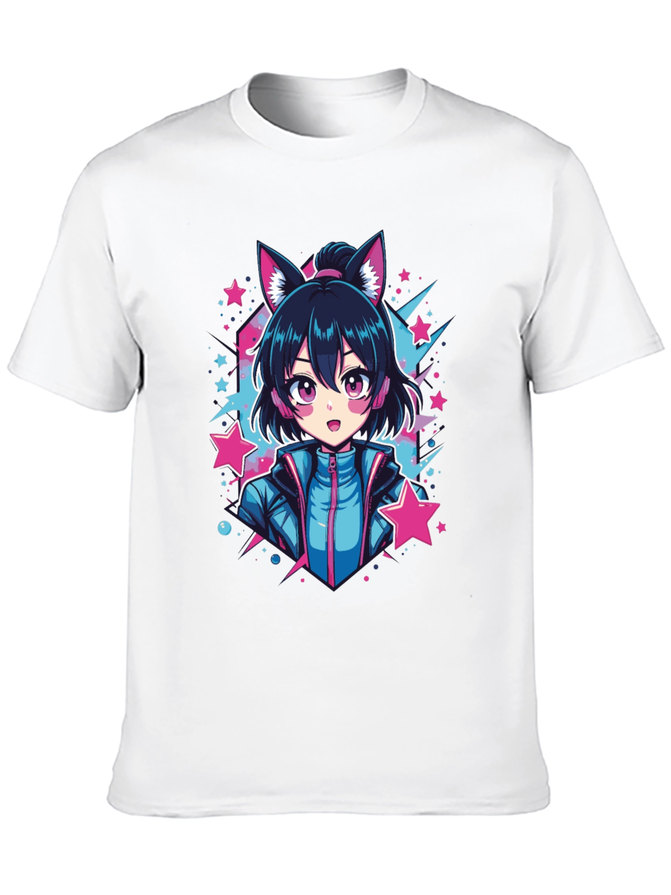 Anime Neko Girl Graphic T-Shirt