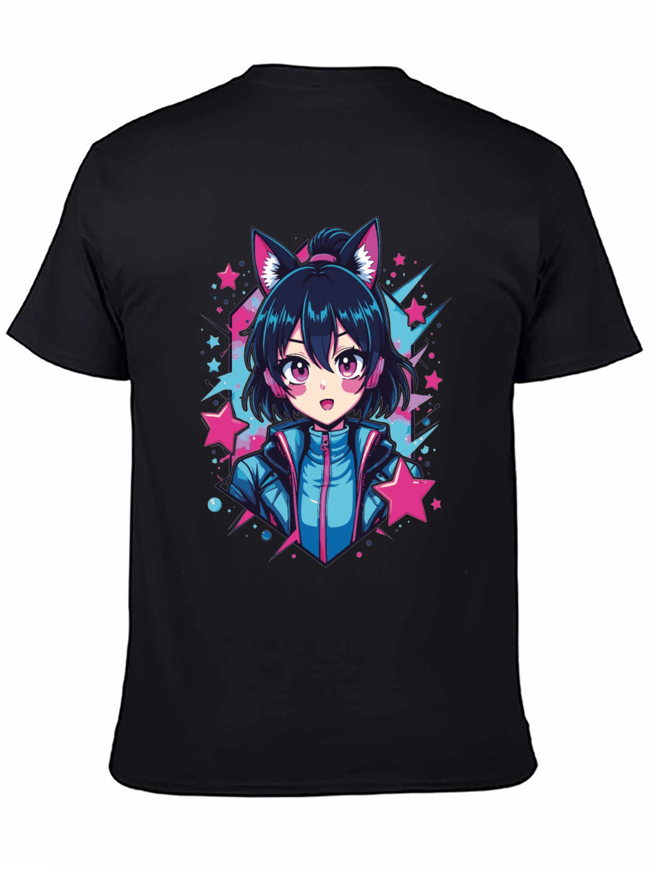 Anime Neko Girl Graphic T-Shirt
