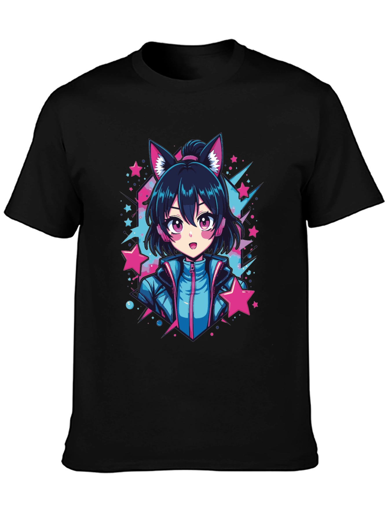 Anime Neko Girl Graphic T-Shirt