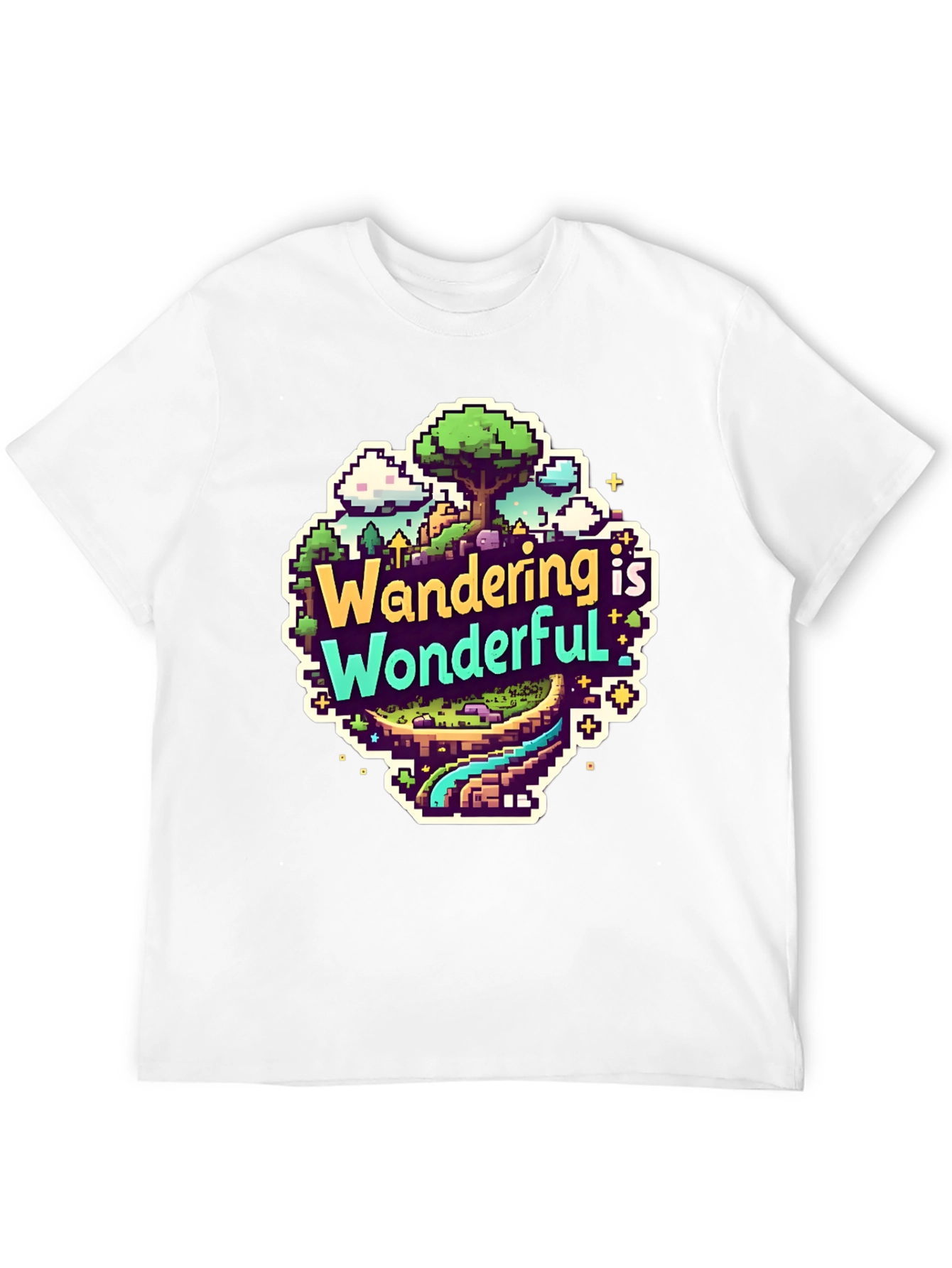 Wandering is Wonderful Pixel Art Graphic Tee