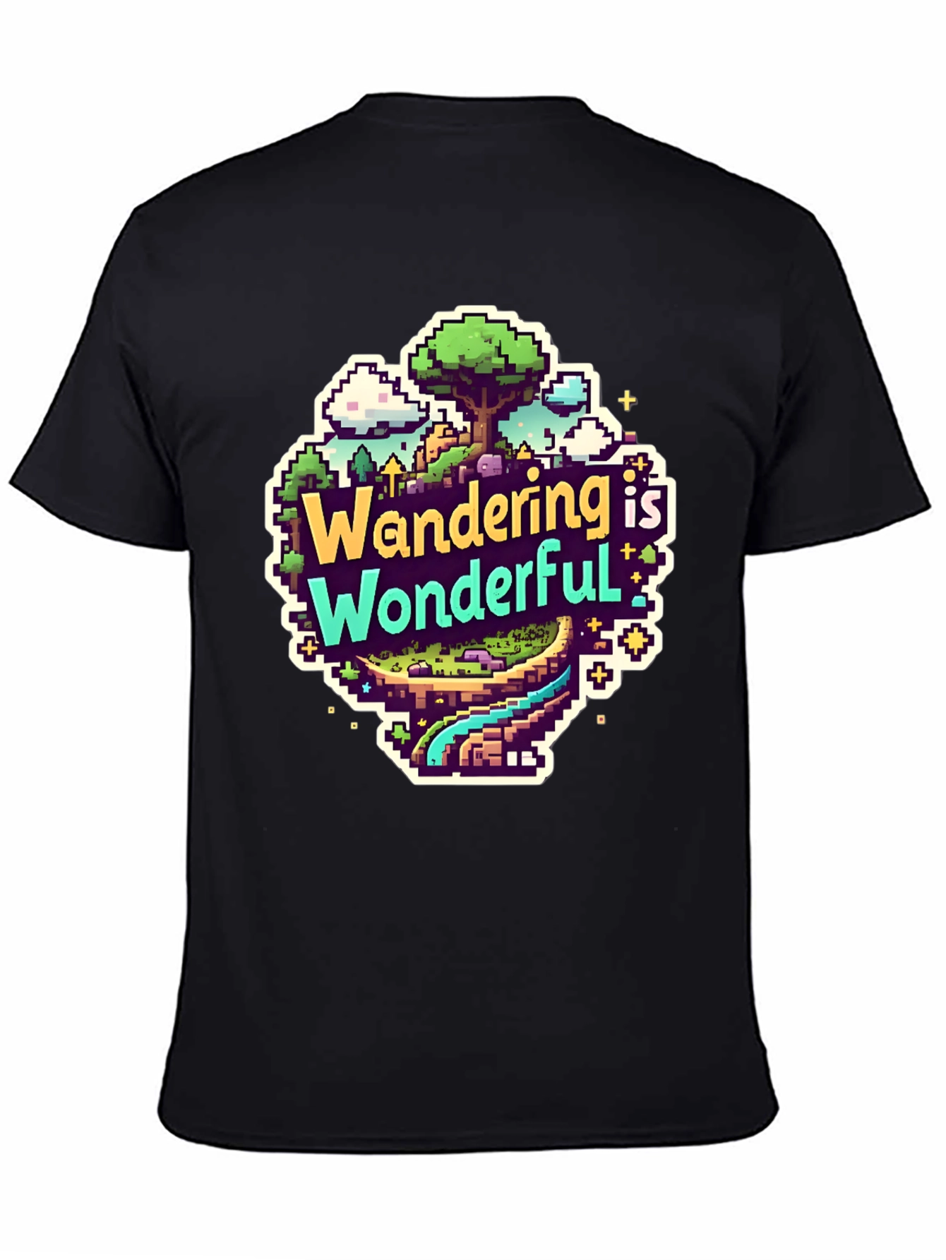 Wandering is Wonderful Pixel Art Graphic Tee