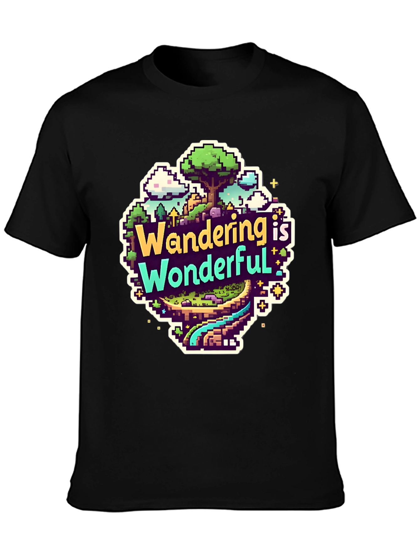 Wandering is Wonderful Pixel Art Graphic Tee
