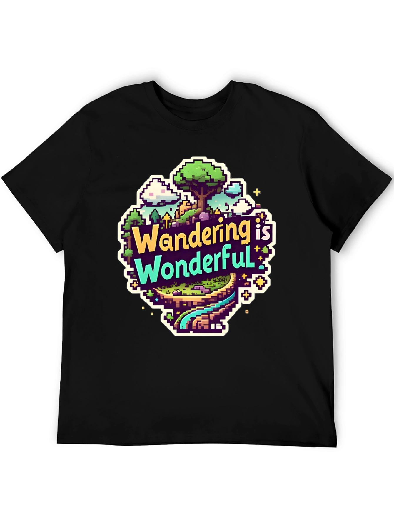 Wandering is Wonderful Pixel Art Graphic Tee