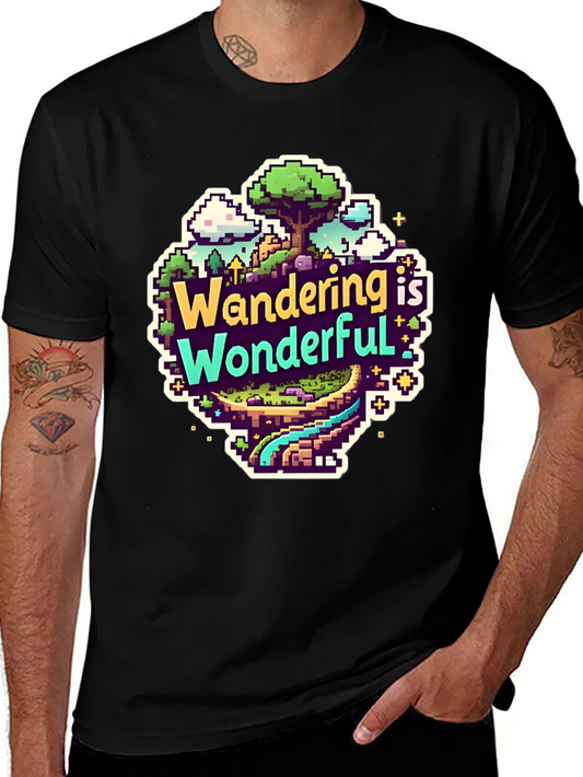 Wandering is Wonderful Pixel Art Graphic Tee