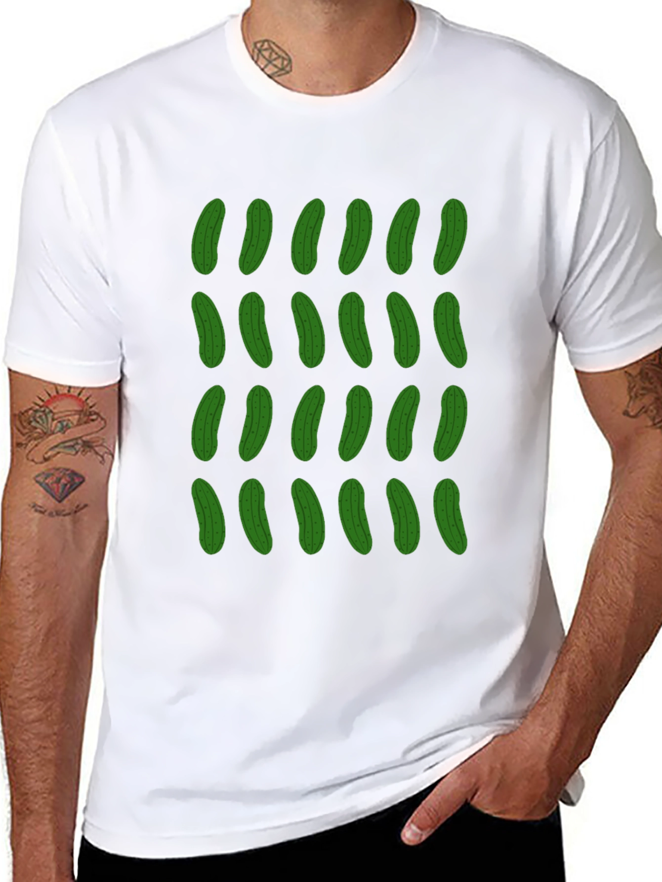 Pickle Pattern T-Shirt - Funky Black Tee