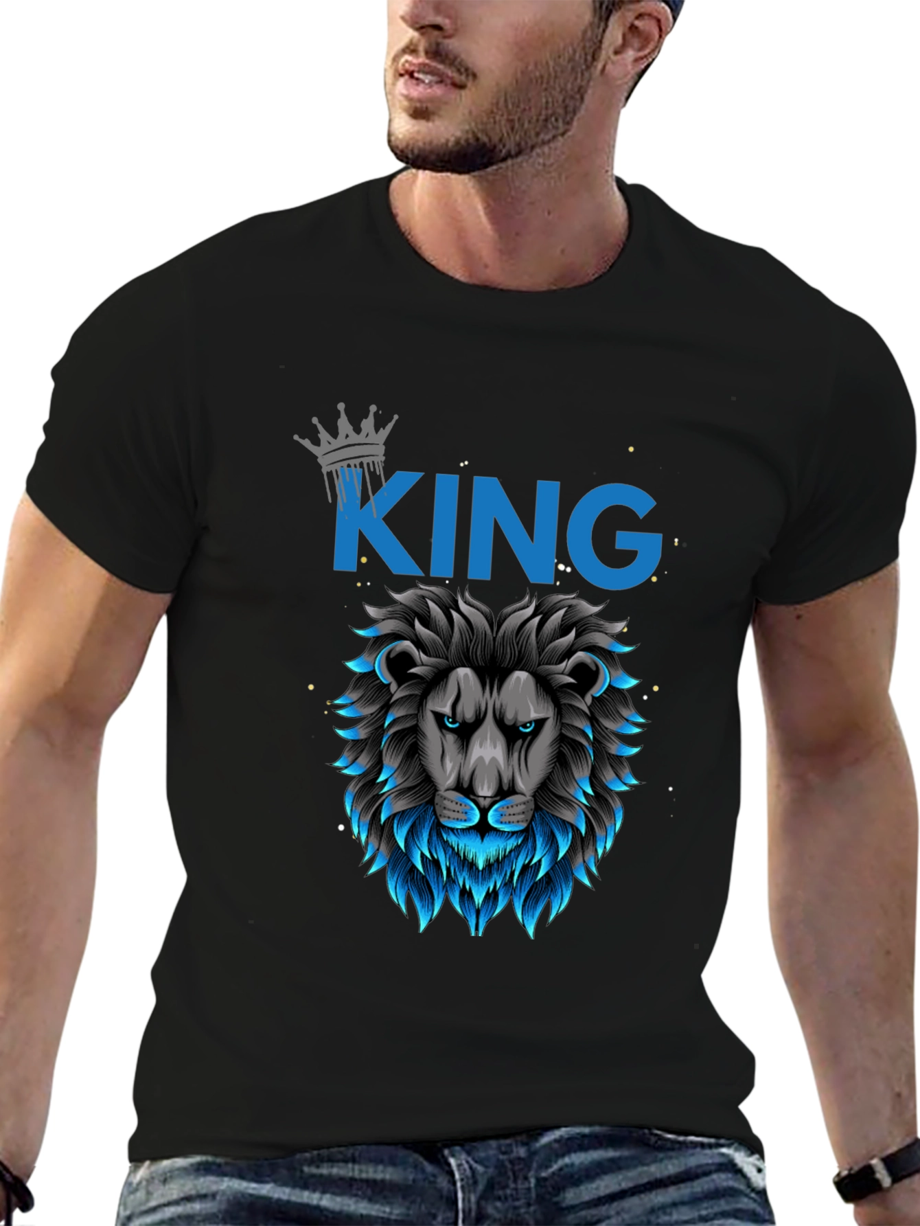 King Lion Graphic T-Shirt - Bold Design