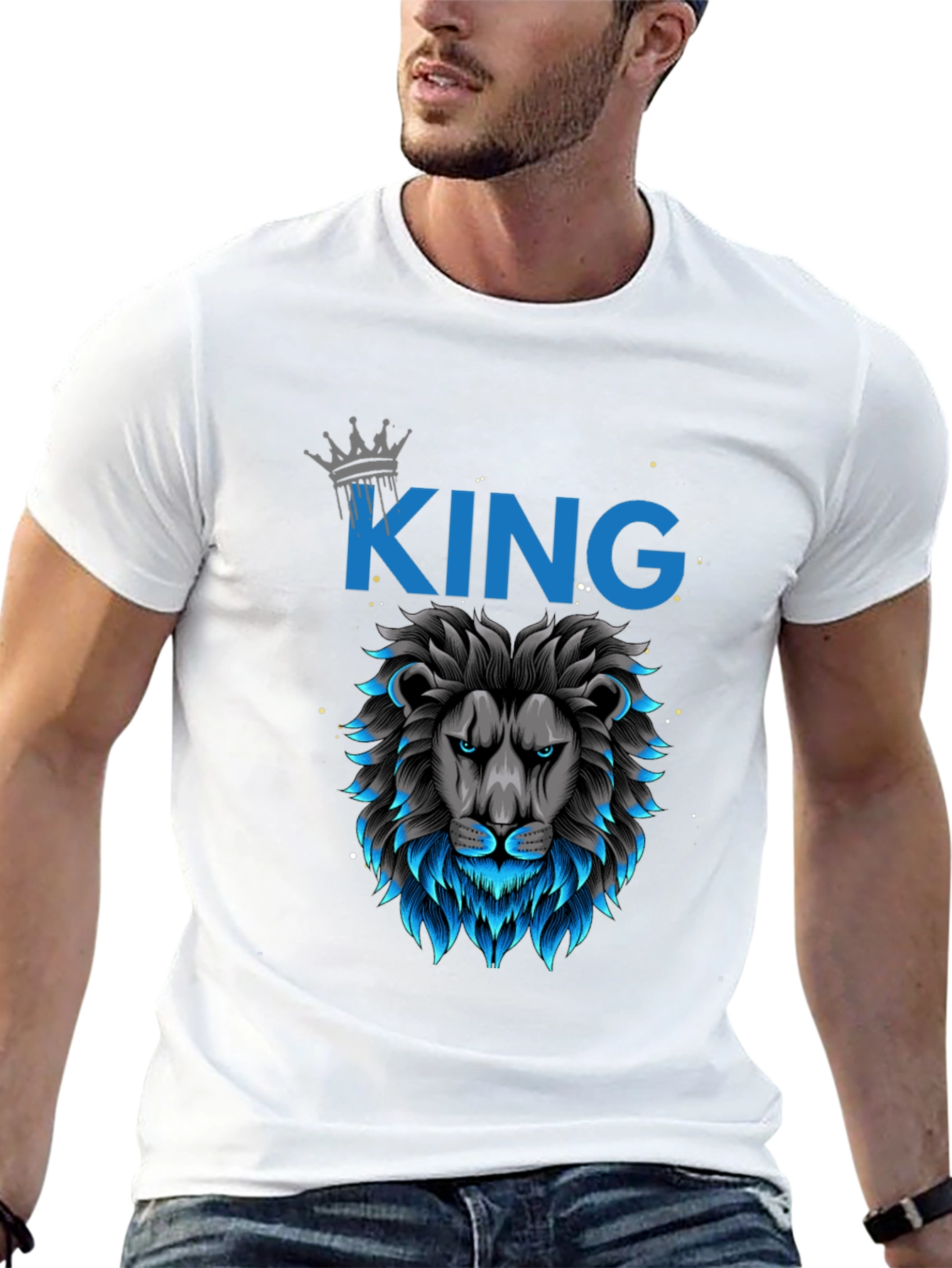 King Lion Graphic T-Shirt - Bold Design