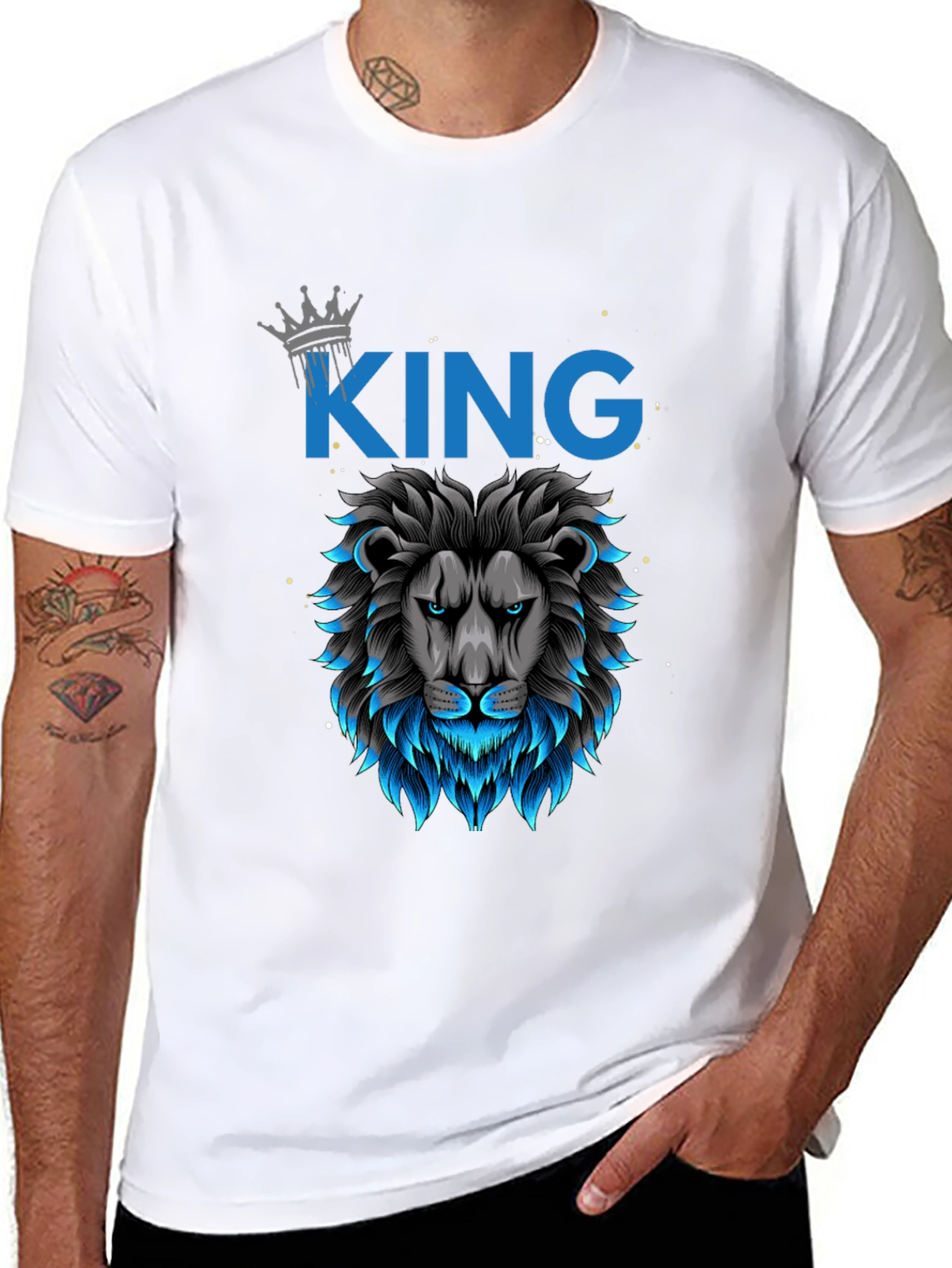 King Lion Graphic T-Shirt - Bold Design