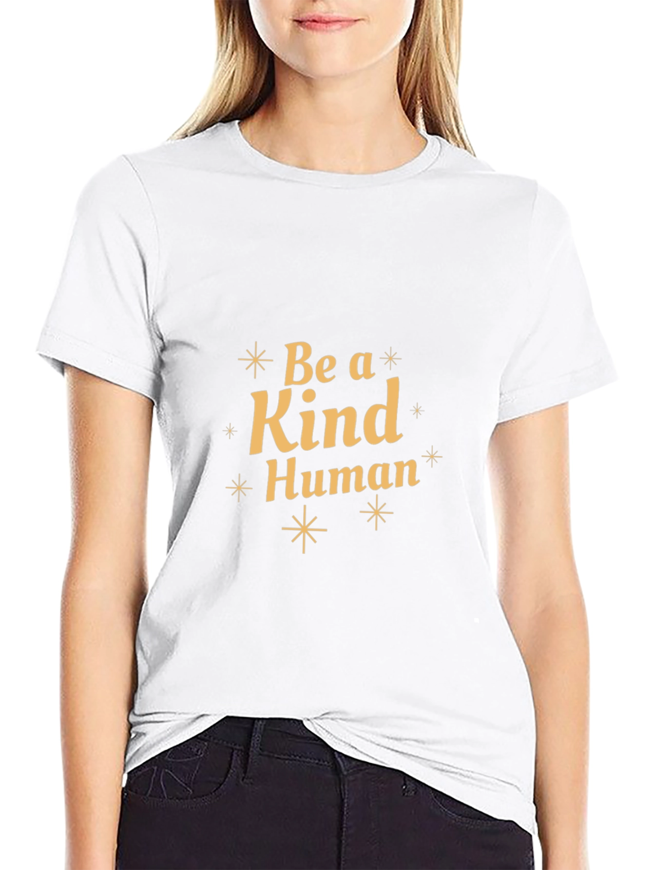 Be a Kind Human Black Graphic T-Shirt