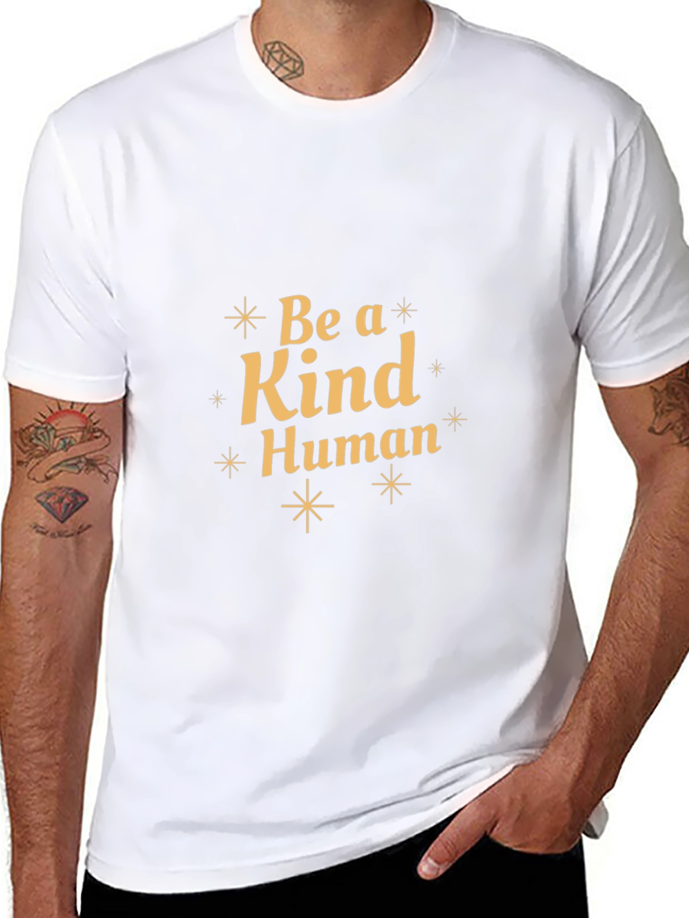 Be a Kind Human Black Graphic T-Shirt