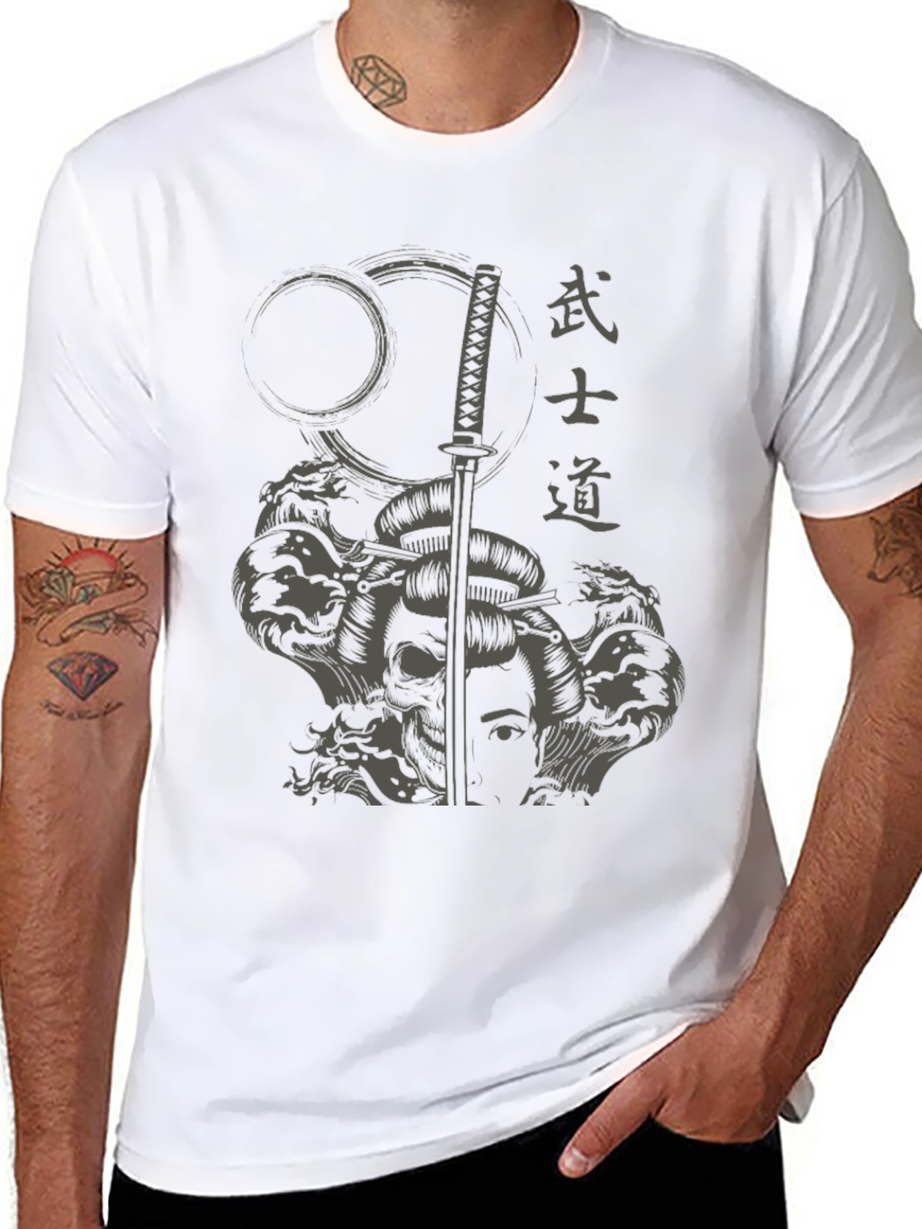 Bushido Samurai Graphic Tee - Mens Black T-Shirt