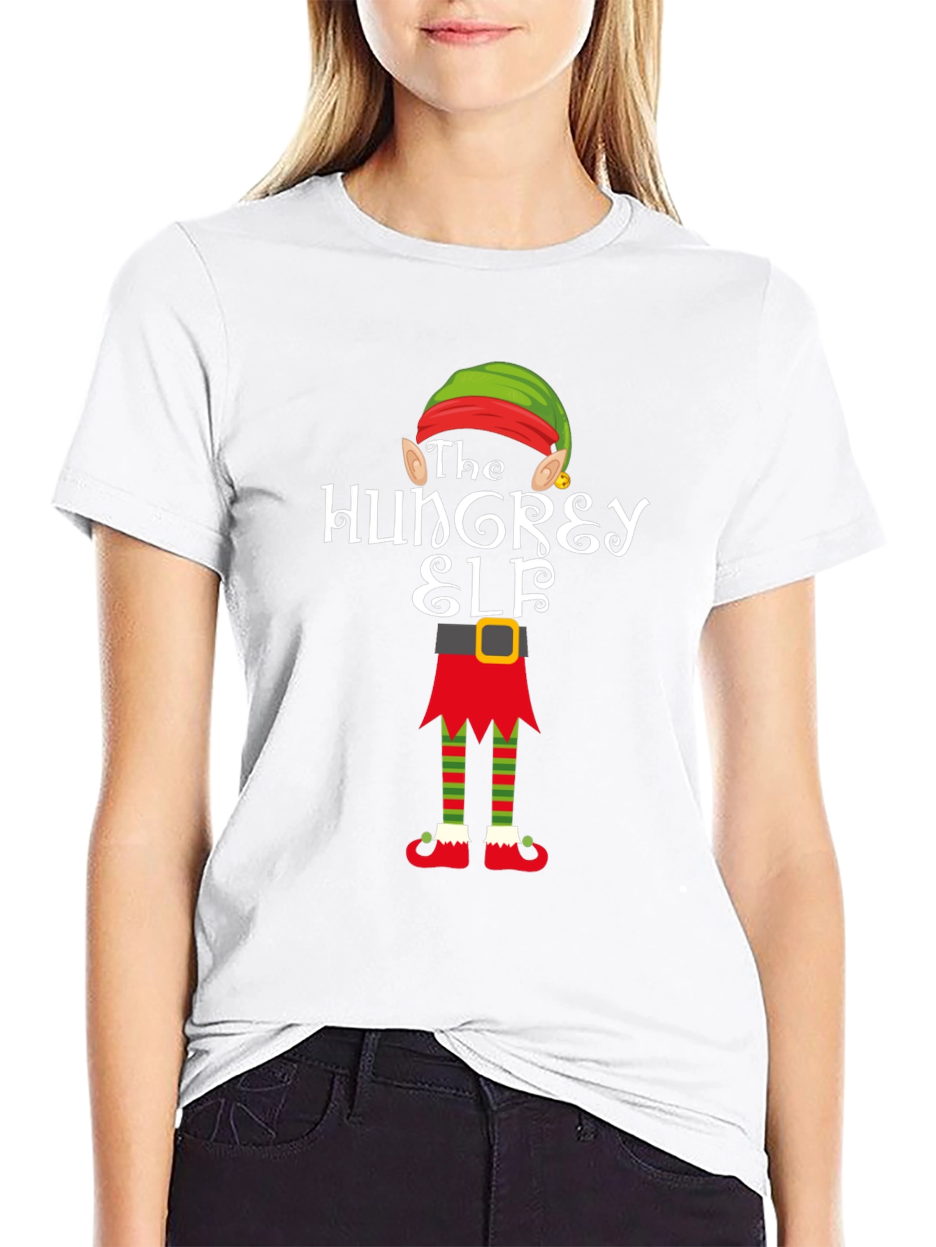 The Hungry Elf Christmas T-Shirt Holiday Tee