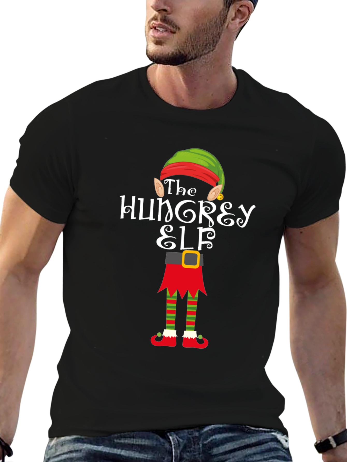 The Hungry Elf Christmas T-Shirt Holiday Tee