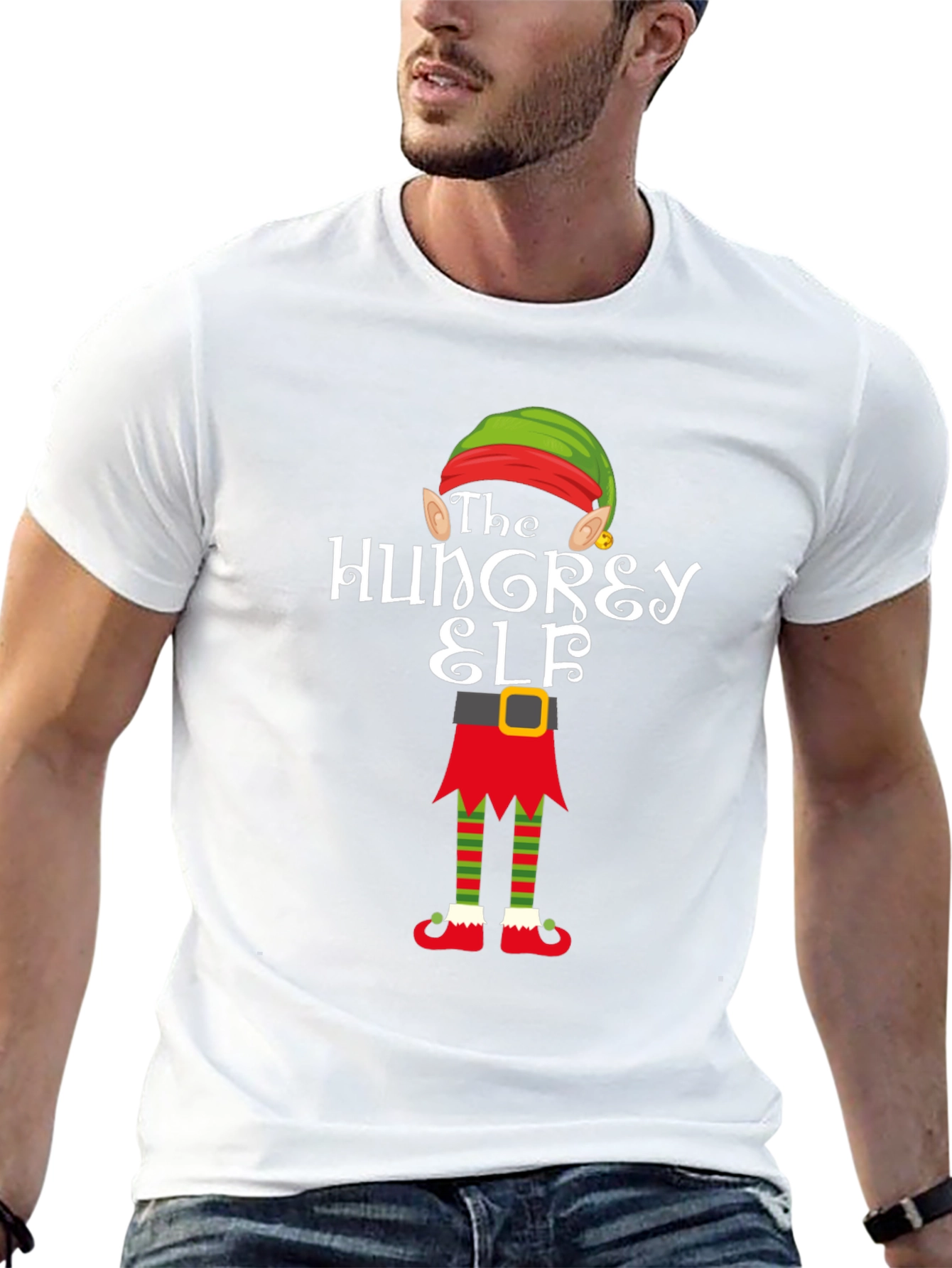 The Hungry Elf Christmas T-Shirt Holiday Tee