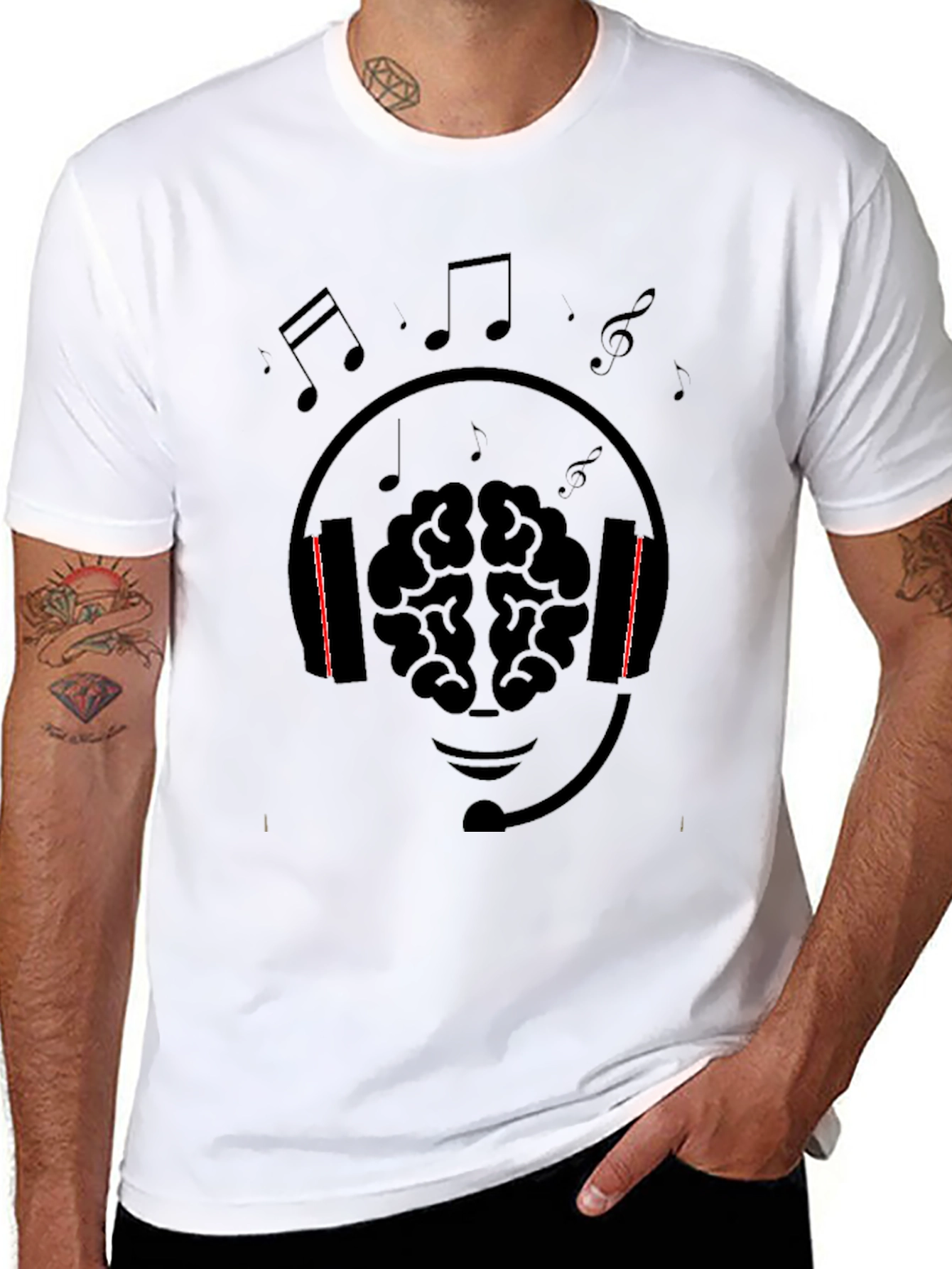Music Lover Brain Graphic Tee