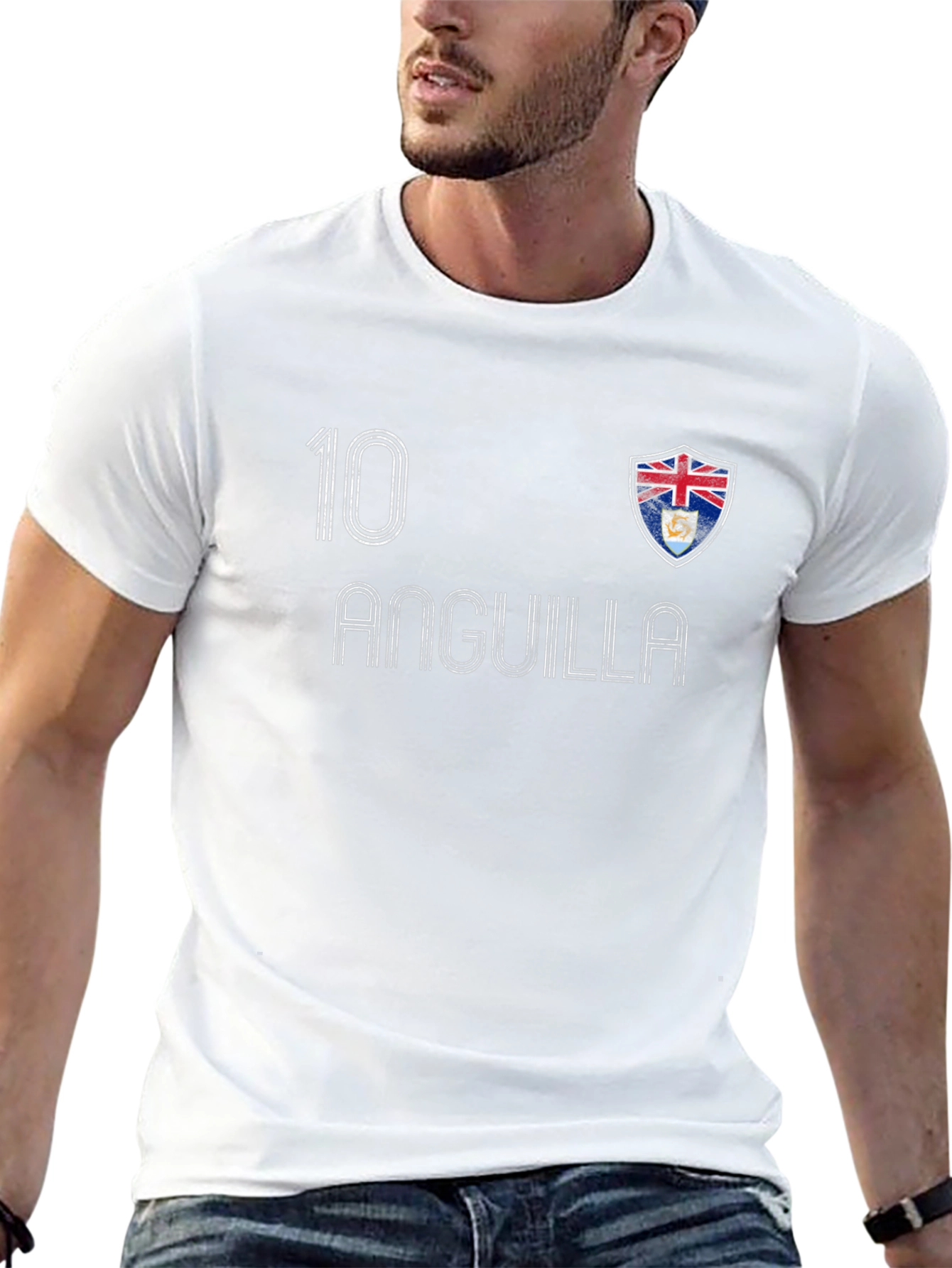 Anguilla Soccer Jersey Style T-Shirt