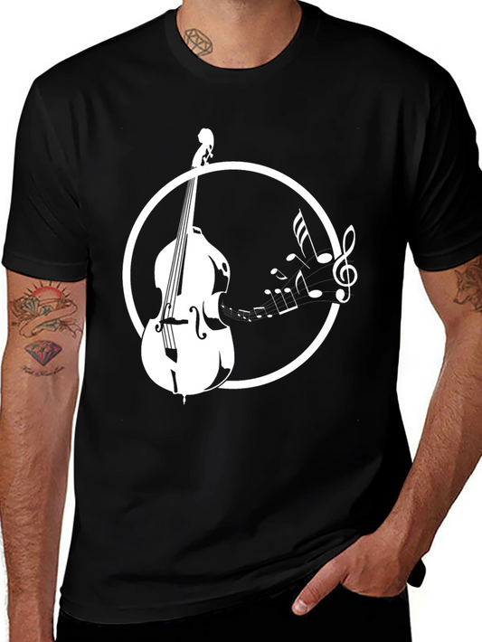 Bass & Music Notes Graphic Tee - Cool Musician T-Shirt