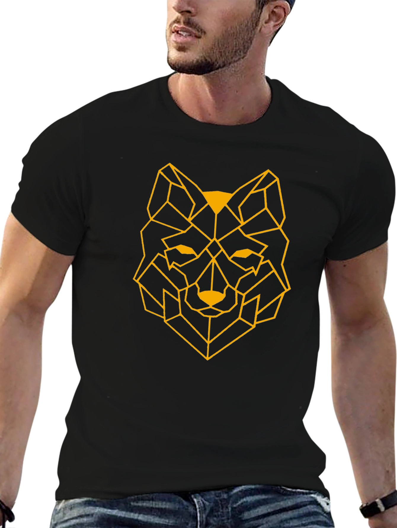 Geometric Wolf T-Shirt - Modern Graphic Tee