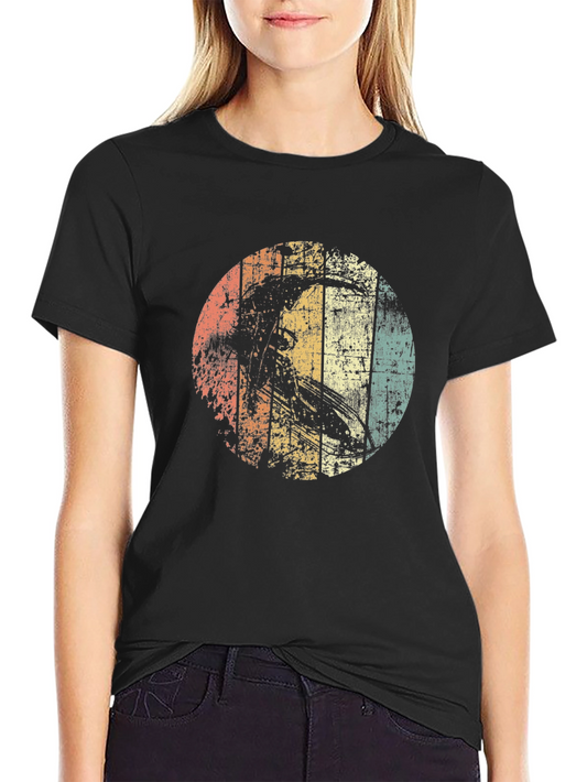 Retro Surfer Graphic Tee - Vintage Style Black T-Shirt