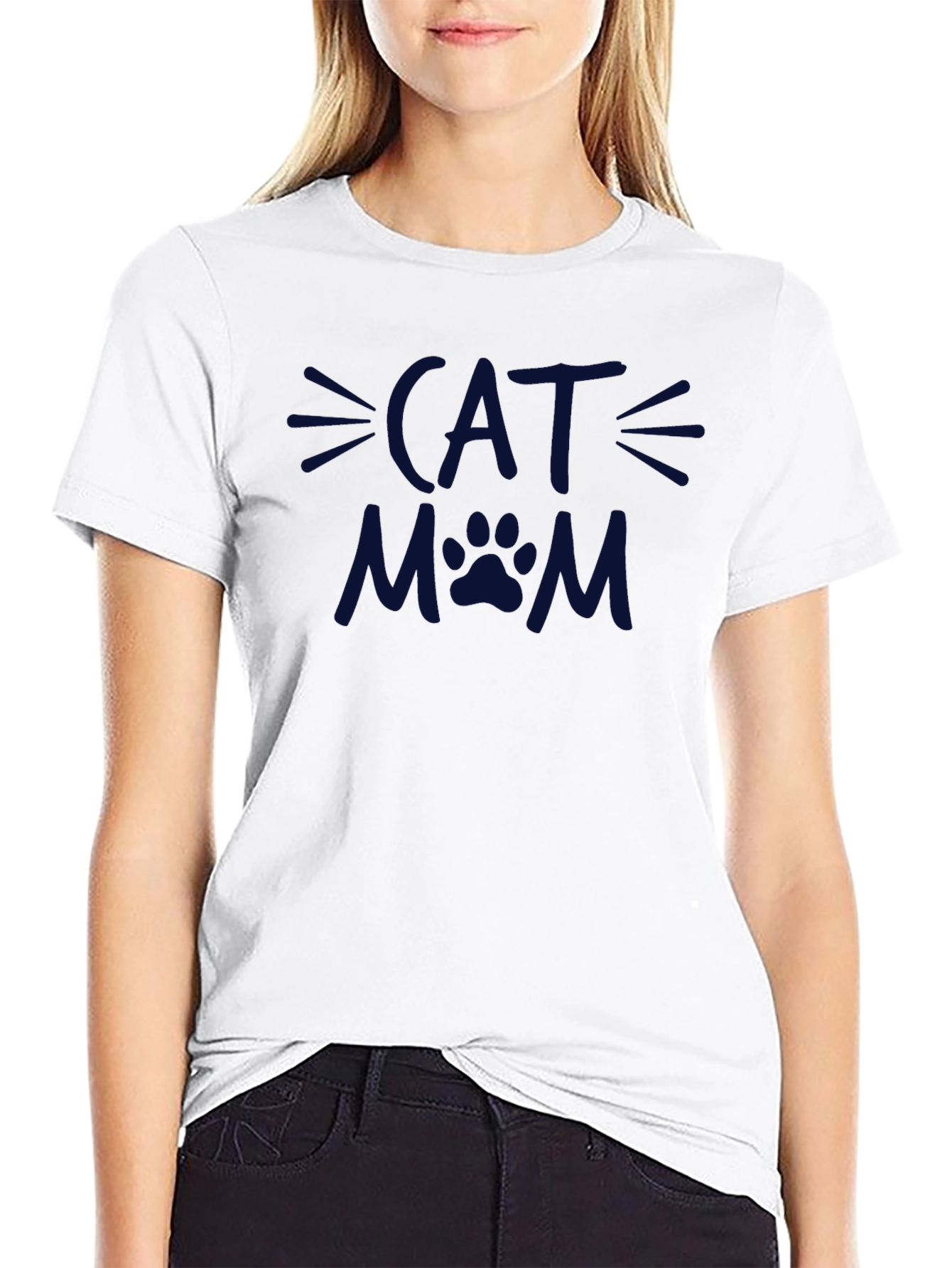 Cat Mom T-Shirt - Black
