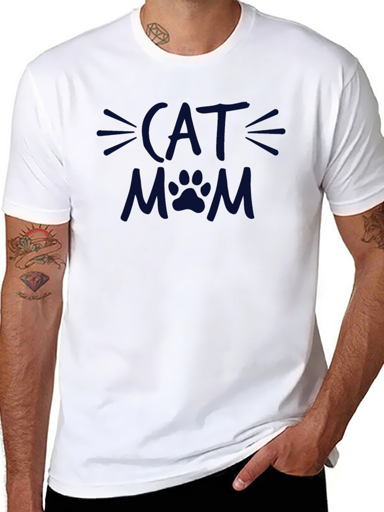 Cat Mom T-Shirt - Black