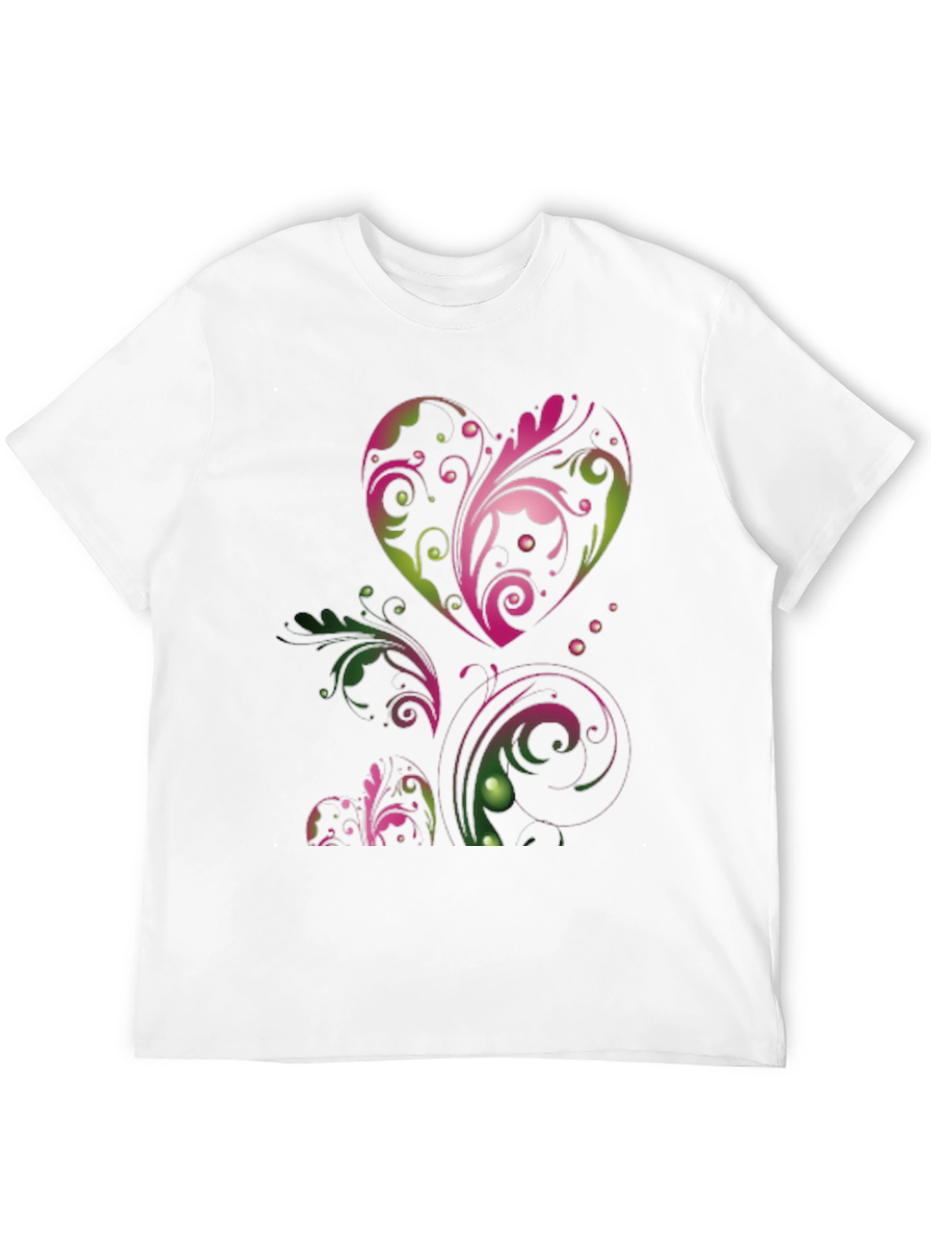 Heart Floral Graphic Black T-Shirt