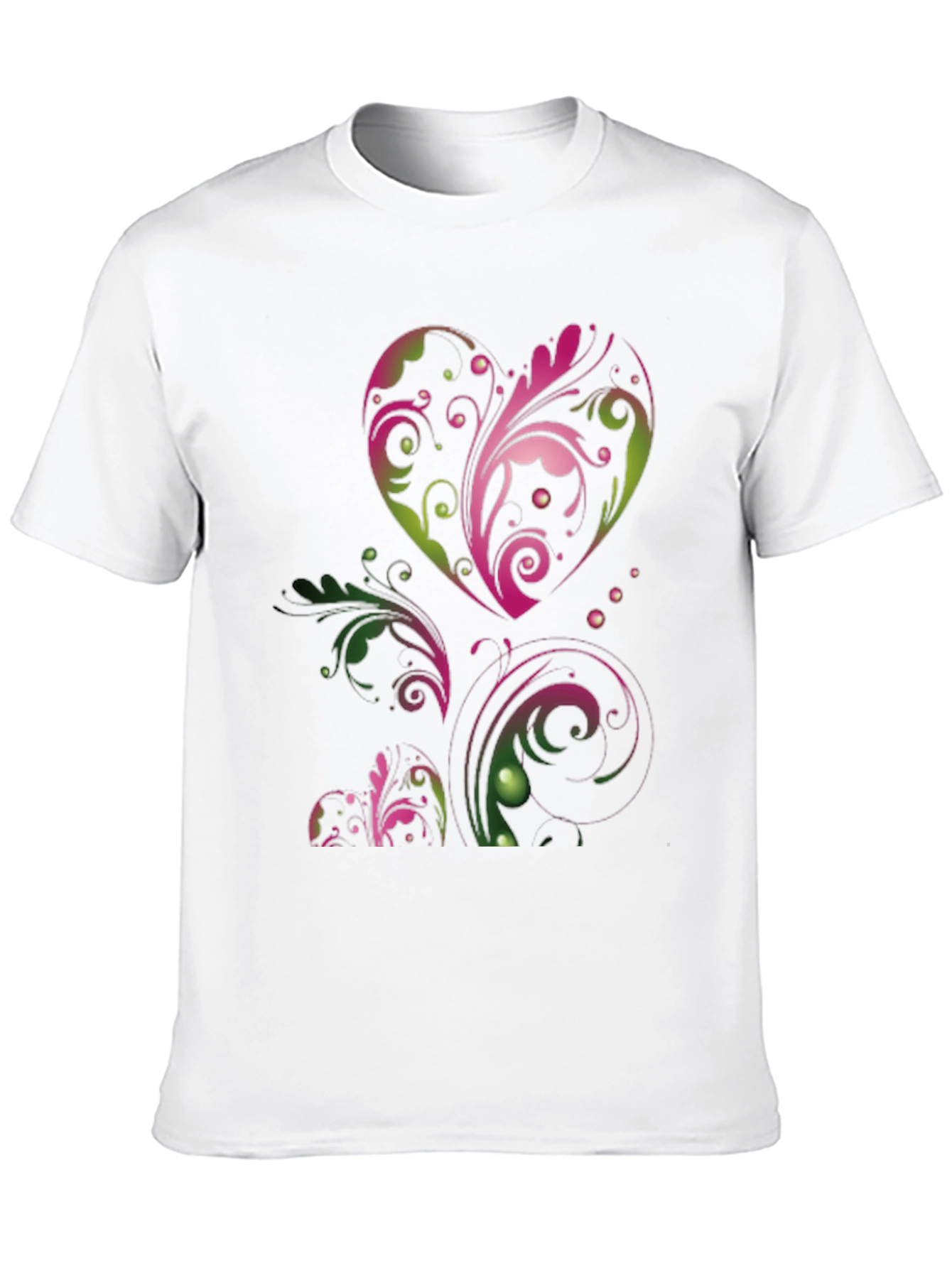 Heart Floral Graphic Black T-Shirt