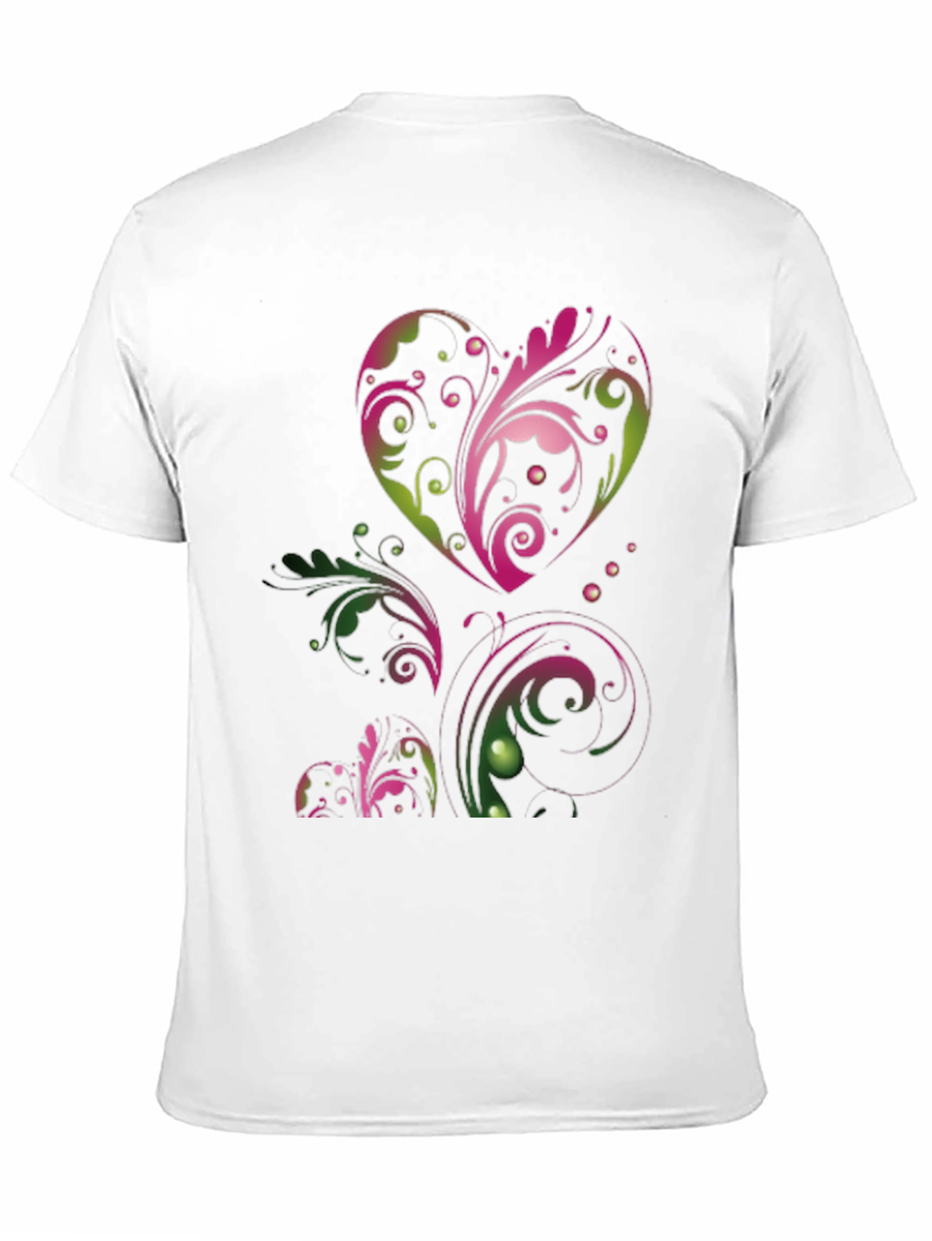 Heart Floral Graphic Black T-Shirt