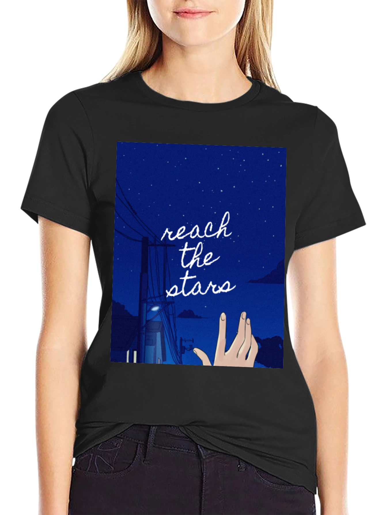 Reach for the Stars Graphic Tee - Black