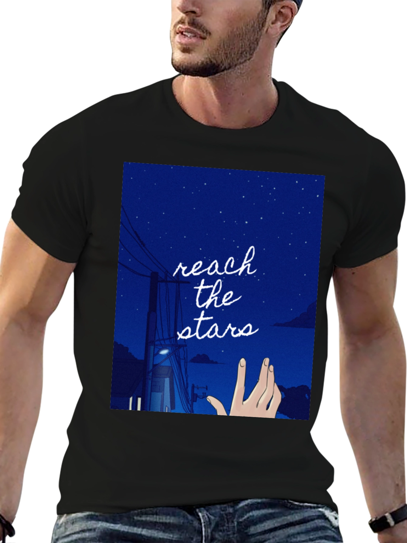 Reach for the Stars Graphic Tee - Black