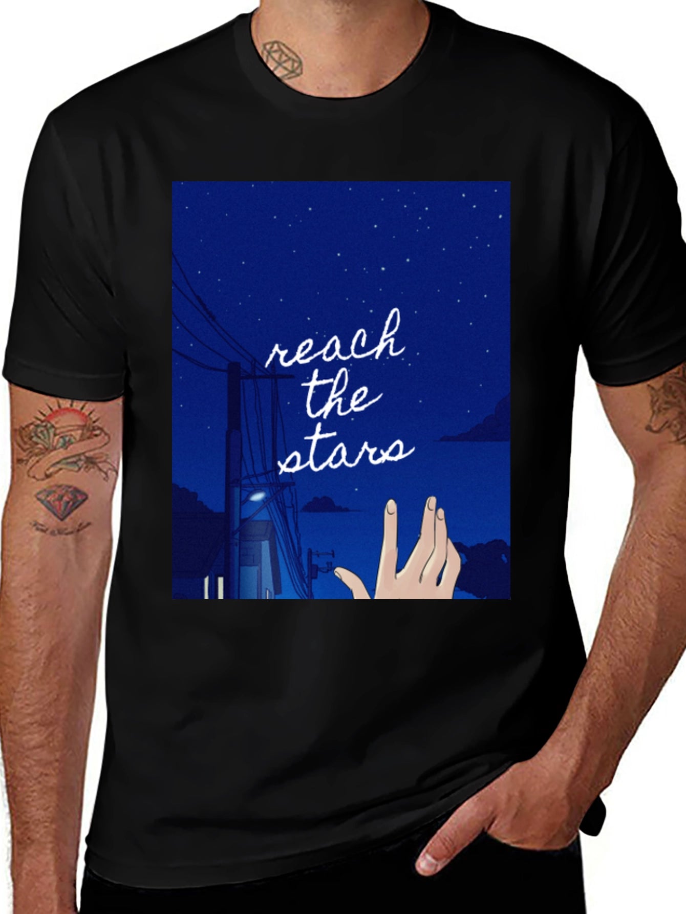 Reach for the Stars Graphic Tee - Black