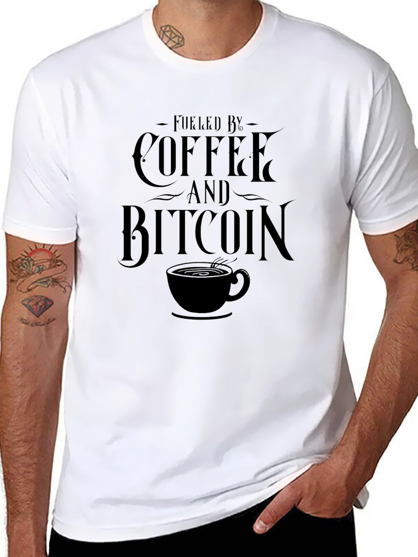 Fueled By Coffee and Bitcoin Graphic T-Shirt