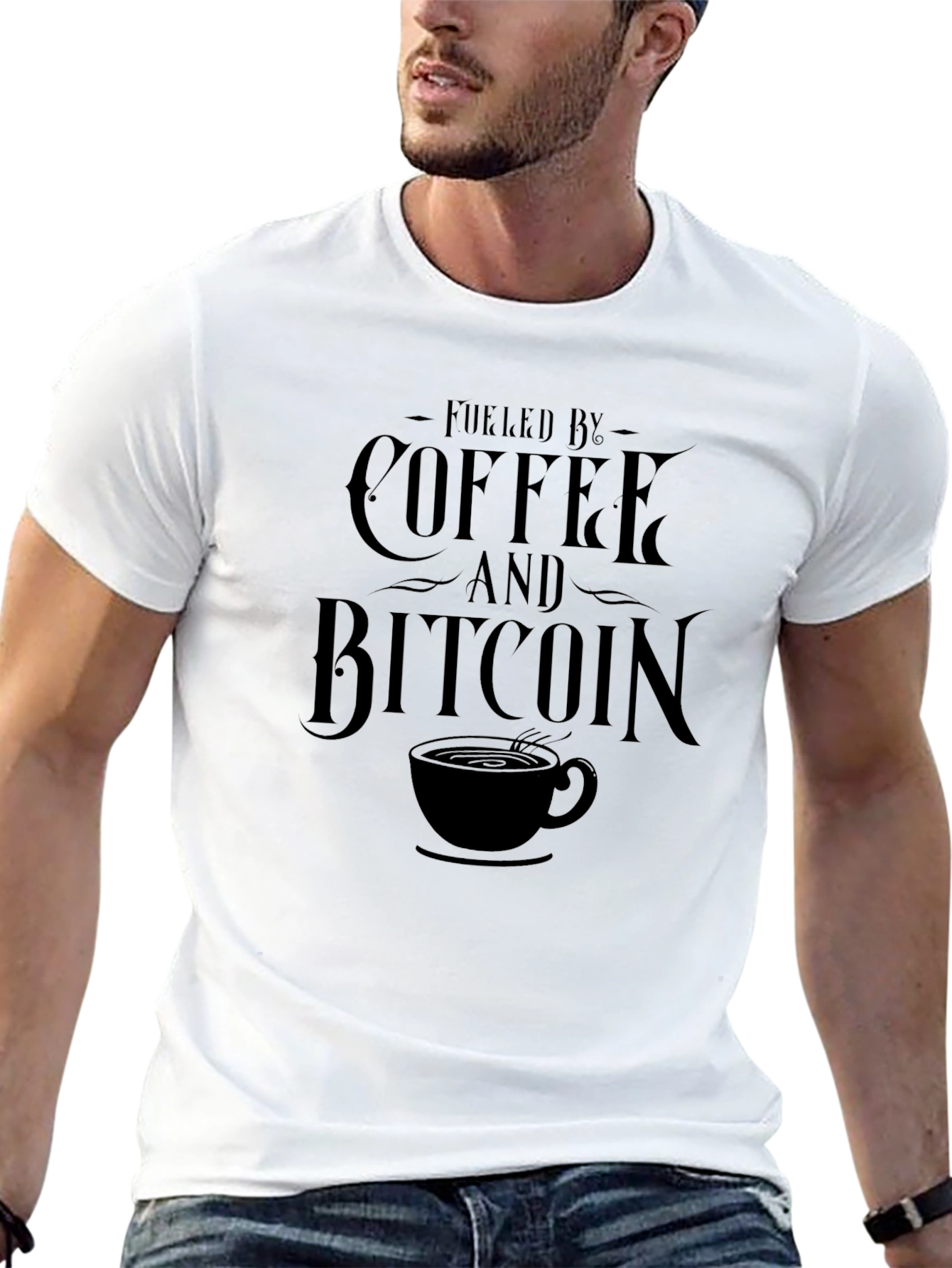 Fueled By Coffee and Bitcoin Graphic T-Shirt