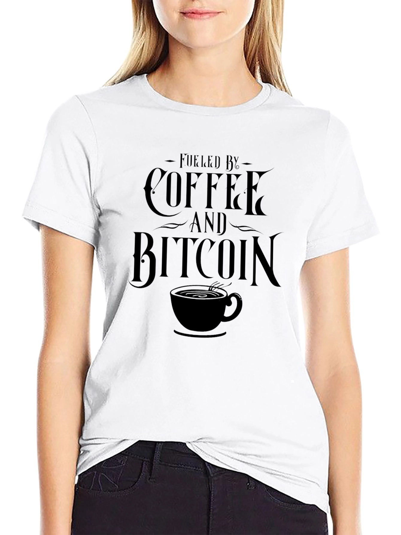 Fueled By Coffee and Bitcoin Graphic T-Shirt