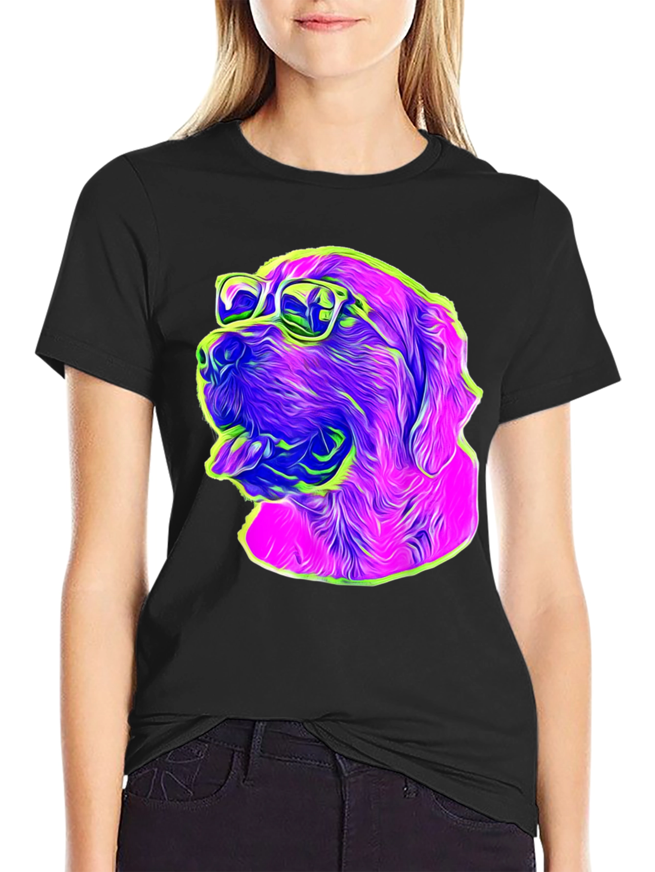 Cool Dog Graphic T-Shirt - Black